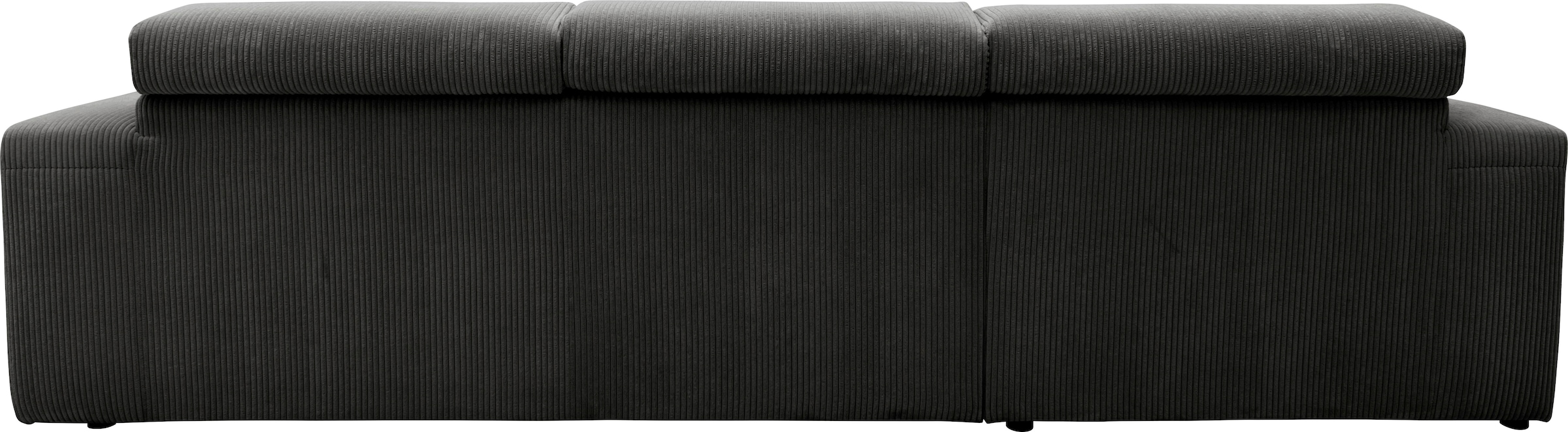 DOMO collection Ecksofa »Brandon B/T: 289/177 cm, belastbar bis 140kg/ Sitz, L-Form«, ohne Sitztiefenverstellung, Cord, grau