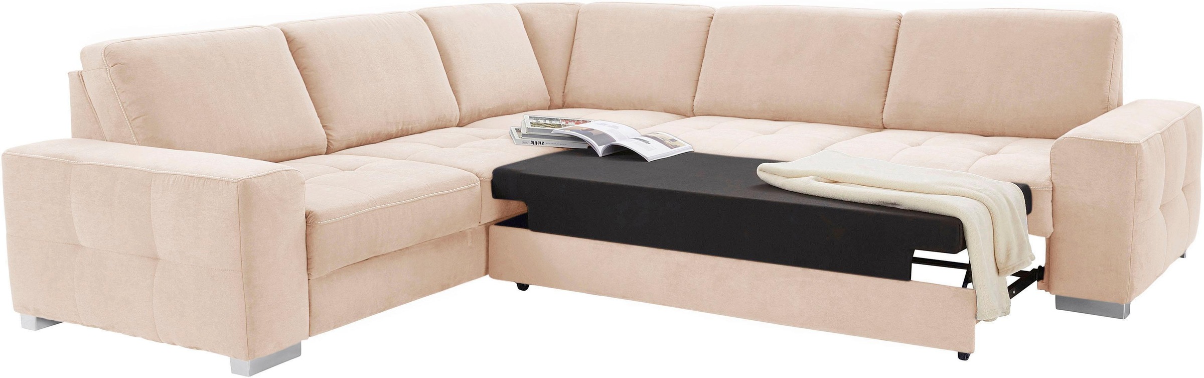 sit&more Ecksofa »Santorini L-Form«, mit Federkern und Sitztiefenverstellung, wahlweise mit Bettfunktion