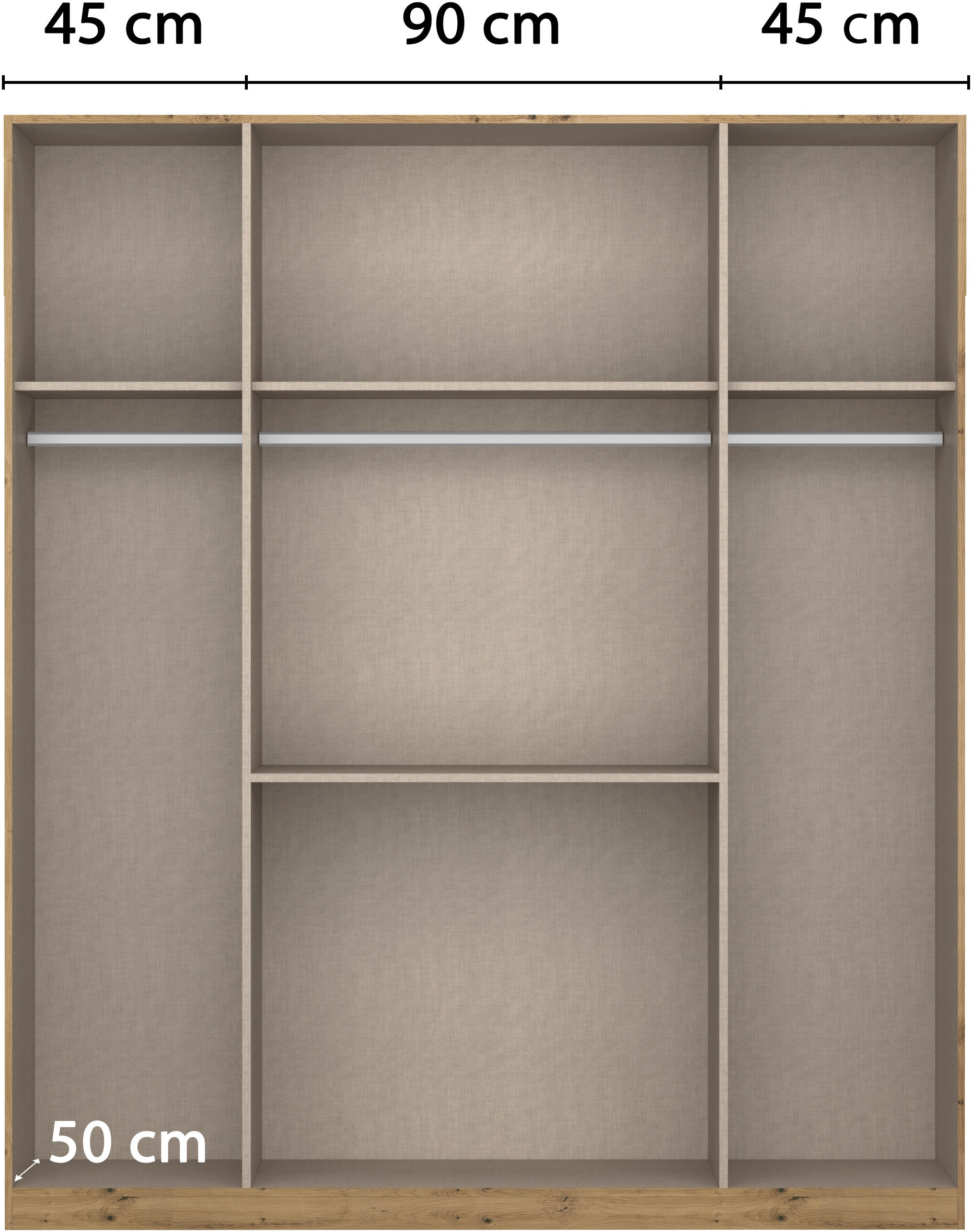 rauch Kleiderschrank »Schrank Drehtürenschrank Ankleide Garderobe Schlafzimmer WEINGARTEN« Breiten: 181/225/270 cm, Höhe 210 cm,  mit Spiegel, oberste Schublade mit Einteilung MADE IN GERMANY