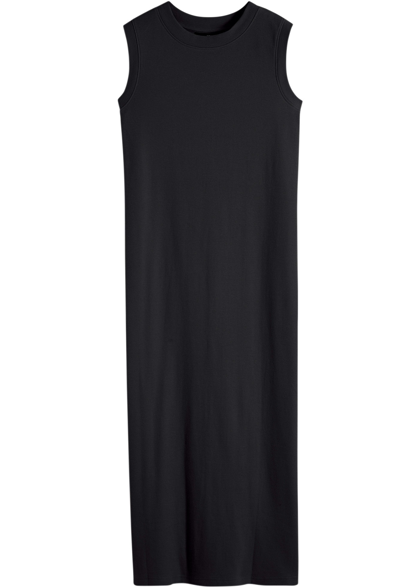 bonprix Jerseykleid aus Rippjersey, mit rundem geripptem Halsausschnitt, ohne Ärmel
