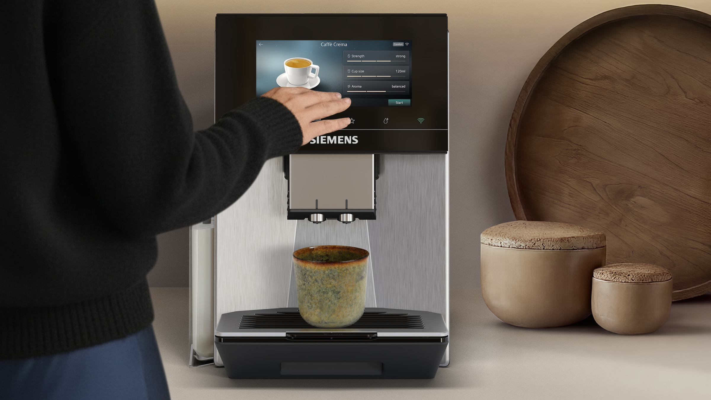 SIEMENS Kaffeevollautomat »EQ900 TQ927E03, 2 Bohnenbehälter, 41 versch. Getränke, XL-Getränke« farbiges 6.8'' TFT-Display, individuelle Aromaeinstellung, Edelstahl