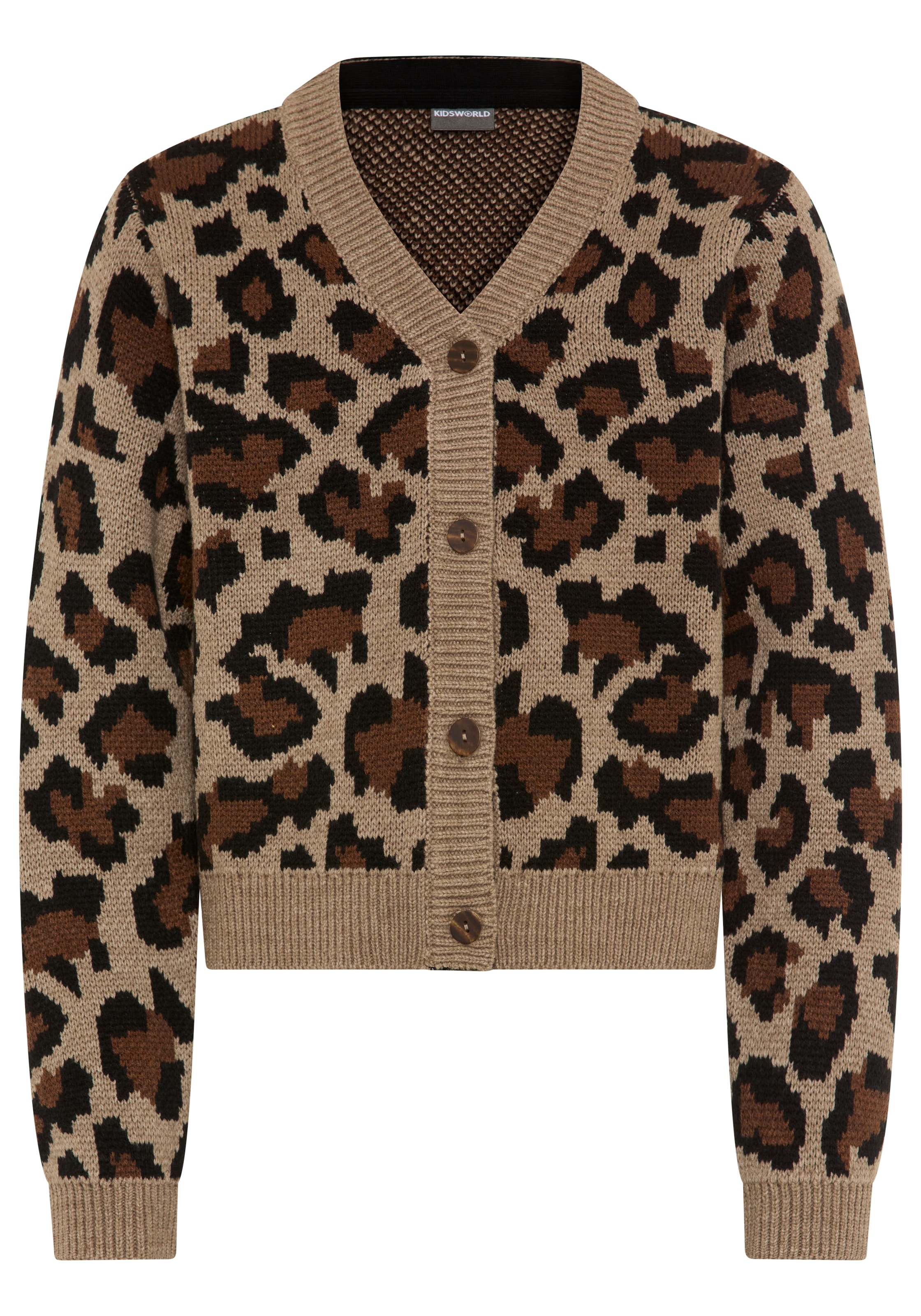 KIDSWORLD Strickjacke »Strickjacke mit Leo-Muster« Strickjacke in Leo-Optik