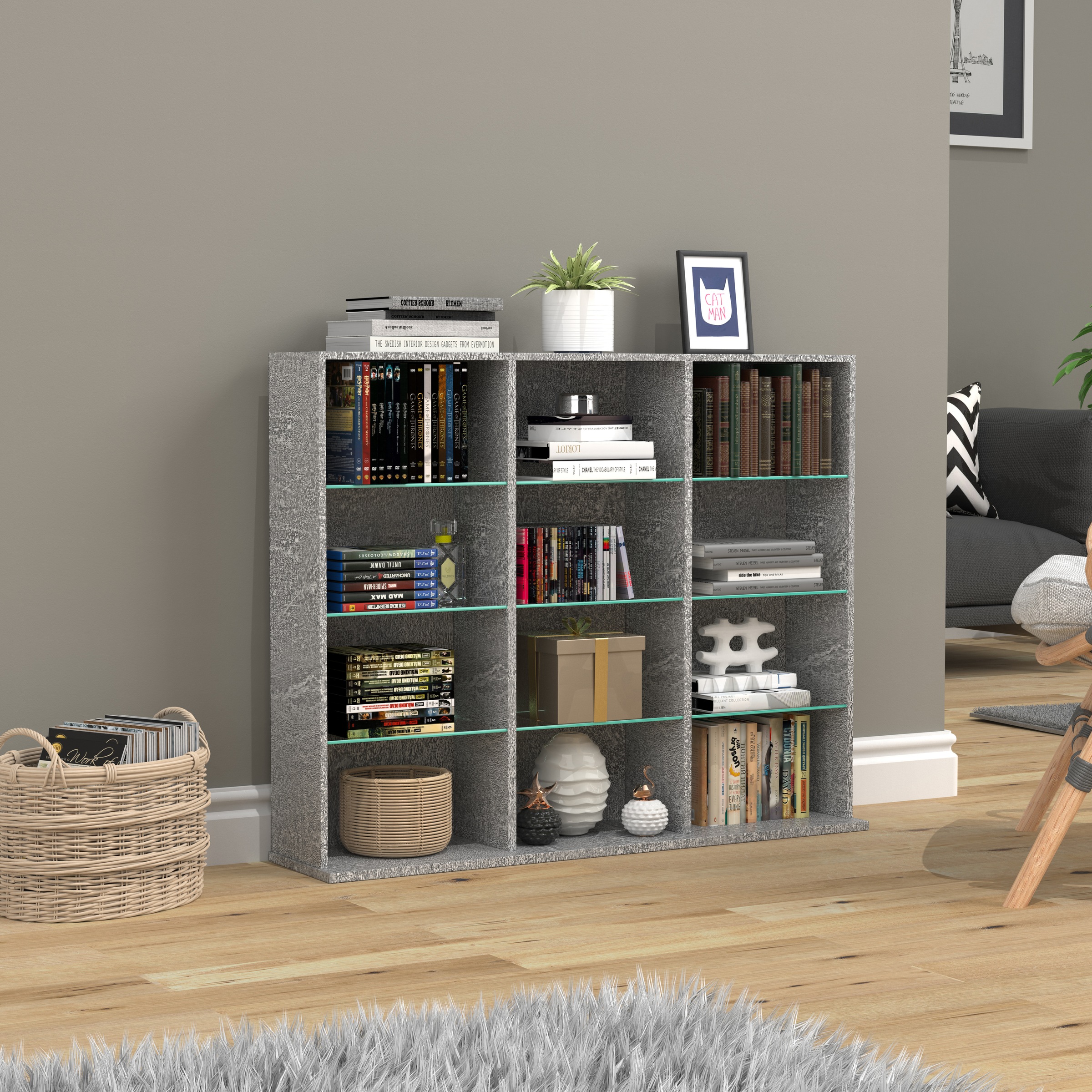 VCM Standregal »Holz CD DVD Standregal Bücherregal Regal Zilas L« 1 Stk. tlg.