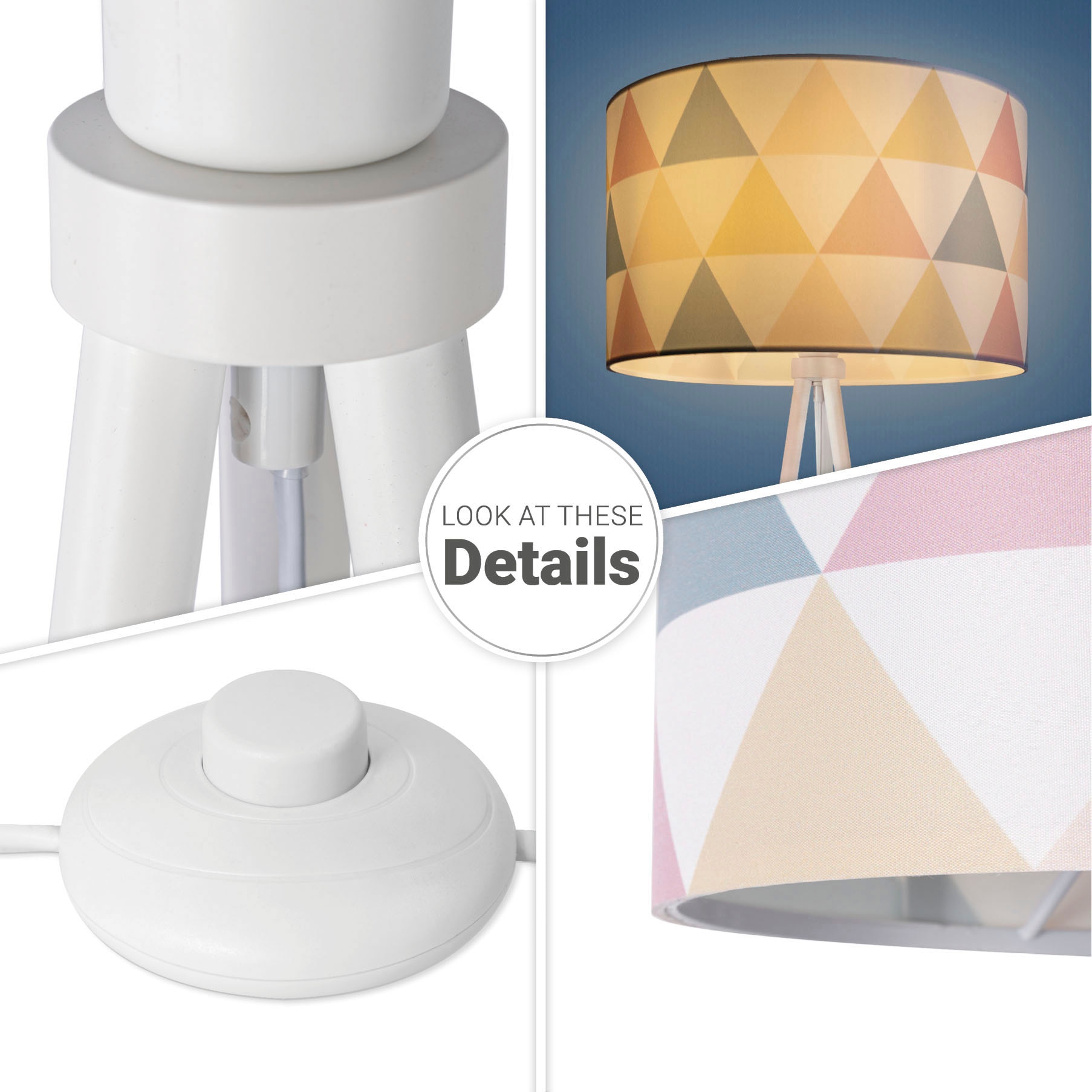 Paco Home Stehlampe »Trina Delta«, Stehlampe Leselampe Stofflampenschirm  Dreieck Rund E27 Textil Bunt online kaufen | mit 3 Jahren XXL Garantie