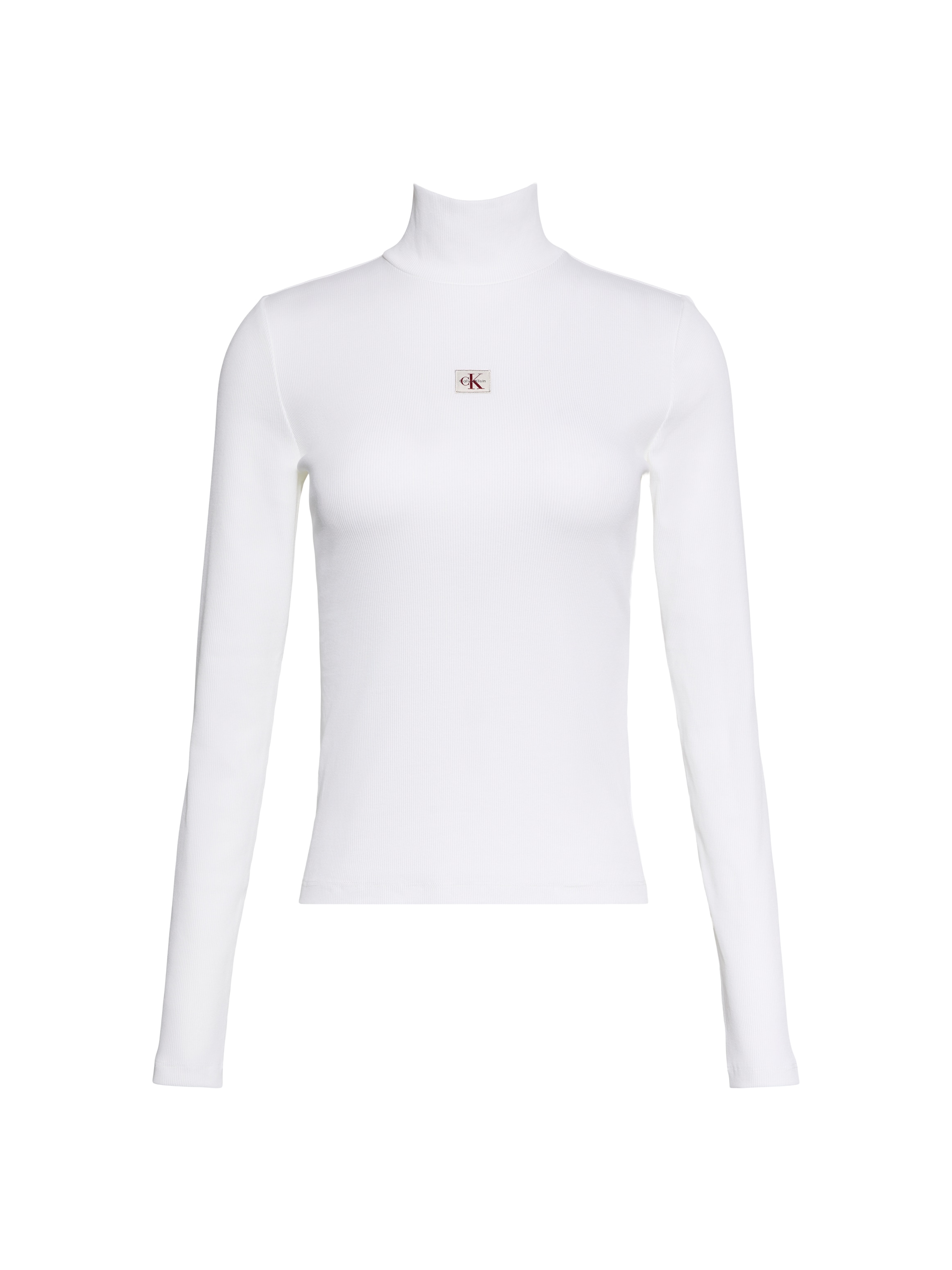 Calvin Klein Jeans Shirttop »LS WOVEN LABEL TURTLENECK« Mit Rundhalsausschnitt, regular fit