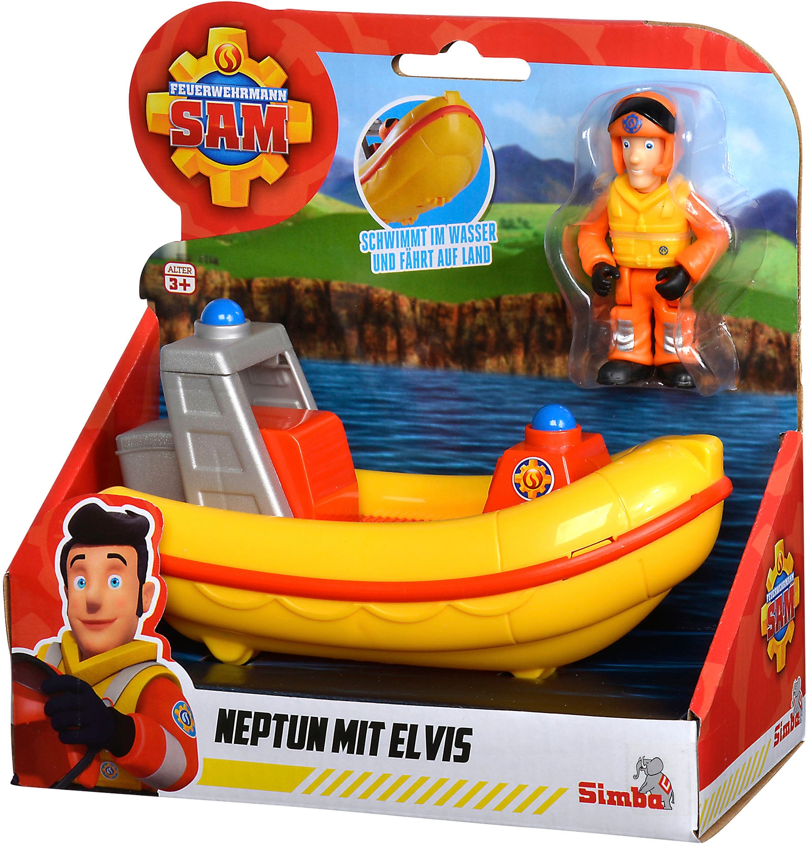 SIMBA Badespielzeug »Feuerwehrmann Sam, Neptun mit Elvis Figur«