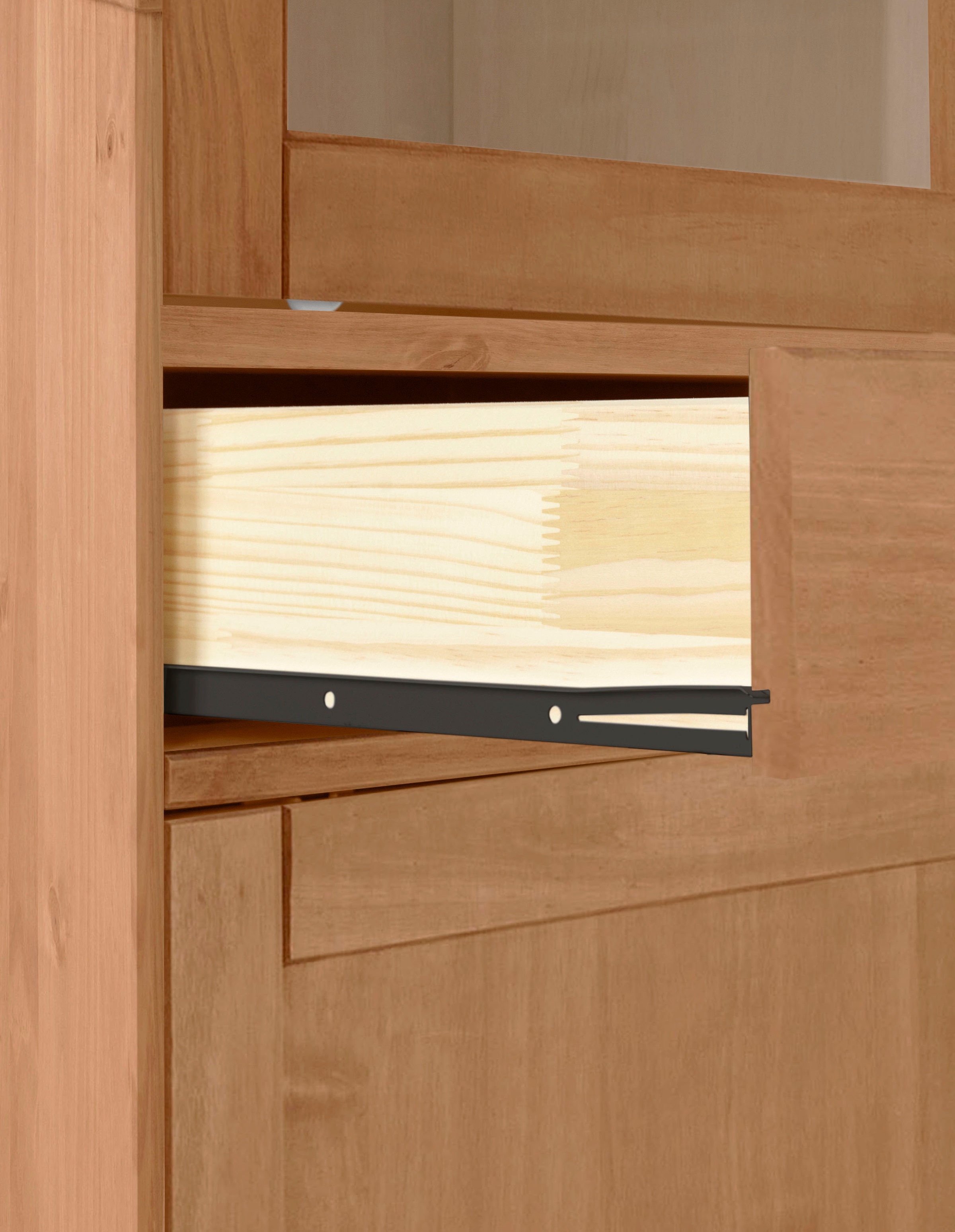 Home affaire Highboard »Schröder«, Vitrine aus massivem Kiefernholz, Breite 114 cm