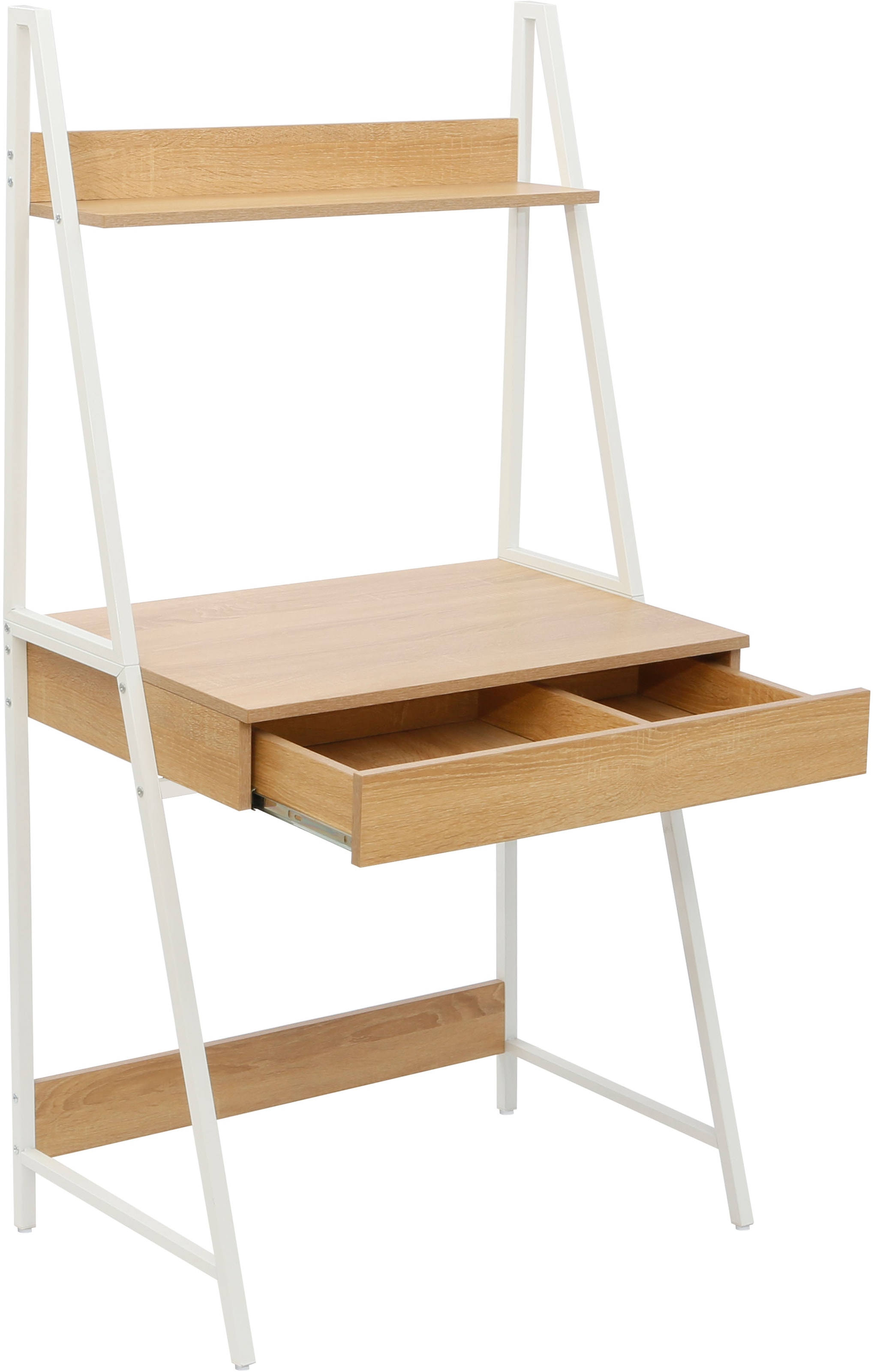 INOSIGN Regal-Schreibtisch »Lonas«, (B/H) 74/147 cm, Arbeitshöhe 74 cm), Laptoptisch, Home-Office, Schublade mit Doppelfach, Metallgestell