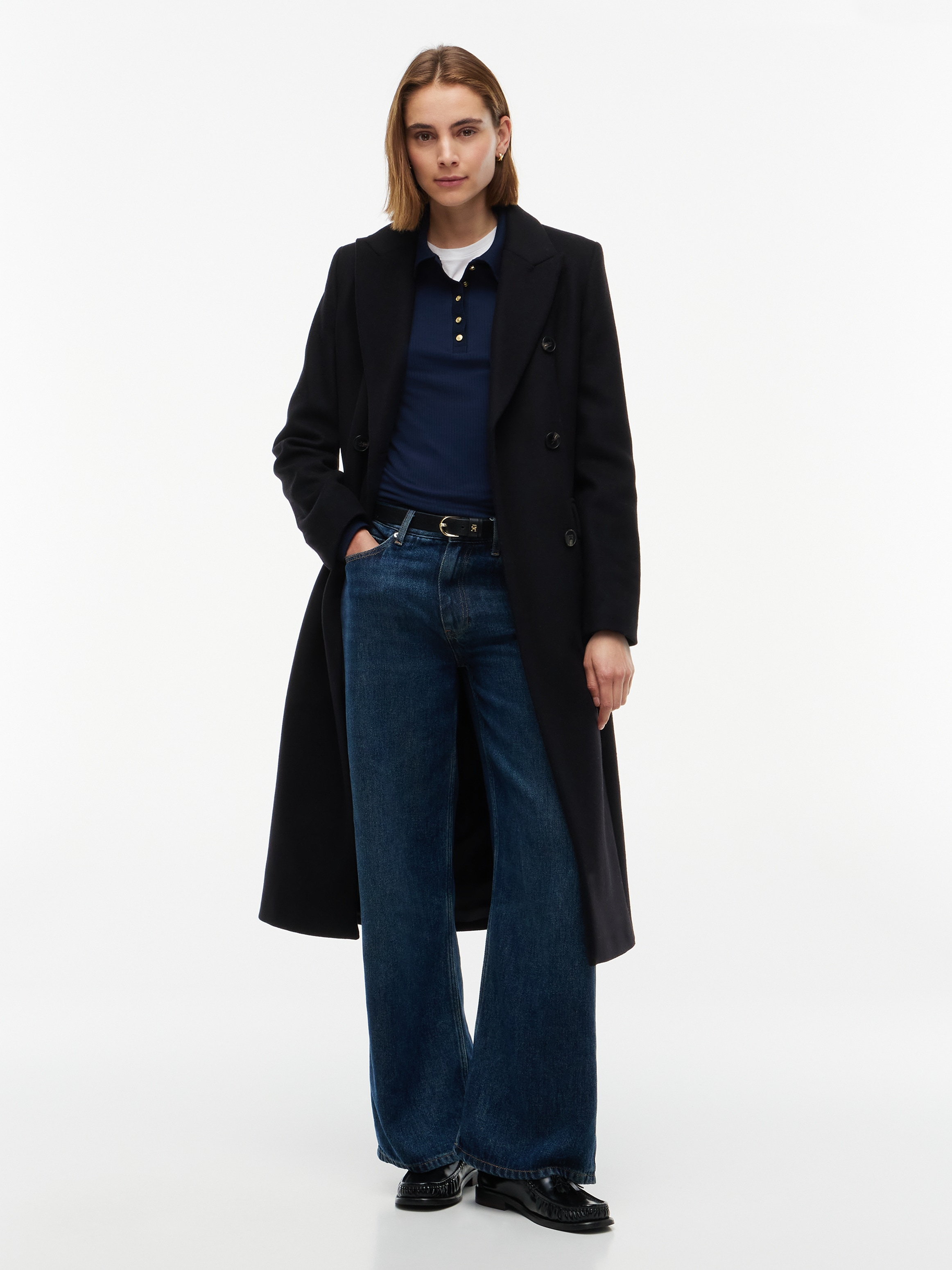 Tommy Hilfiger Langmantel »WOOL CLASSIC DB LONG COAT« Materialmix, mit Wolle
