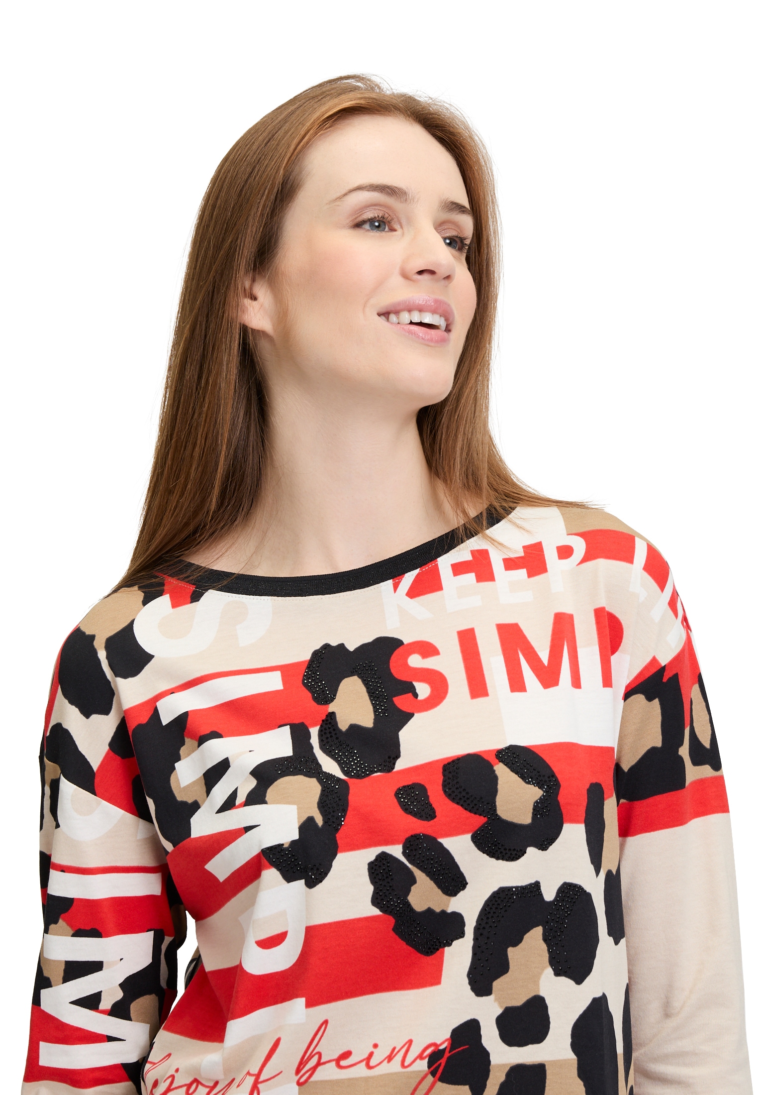 Betty Barclay Kurzarmshirt »Printshirt mit Seitenschlitzen«