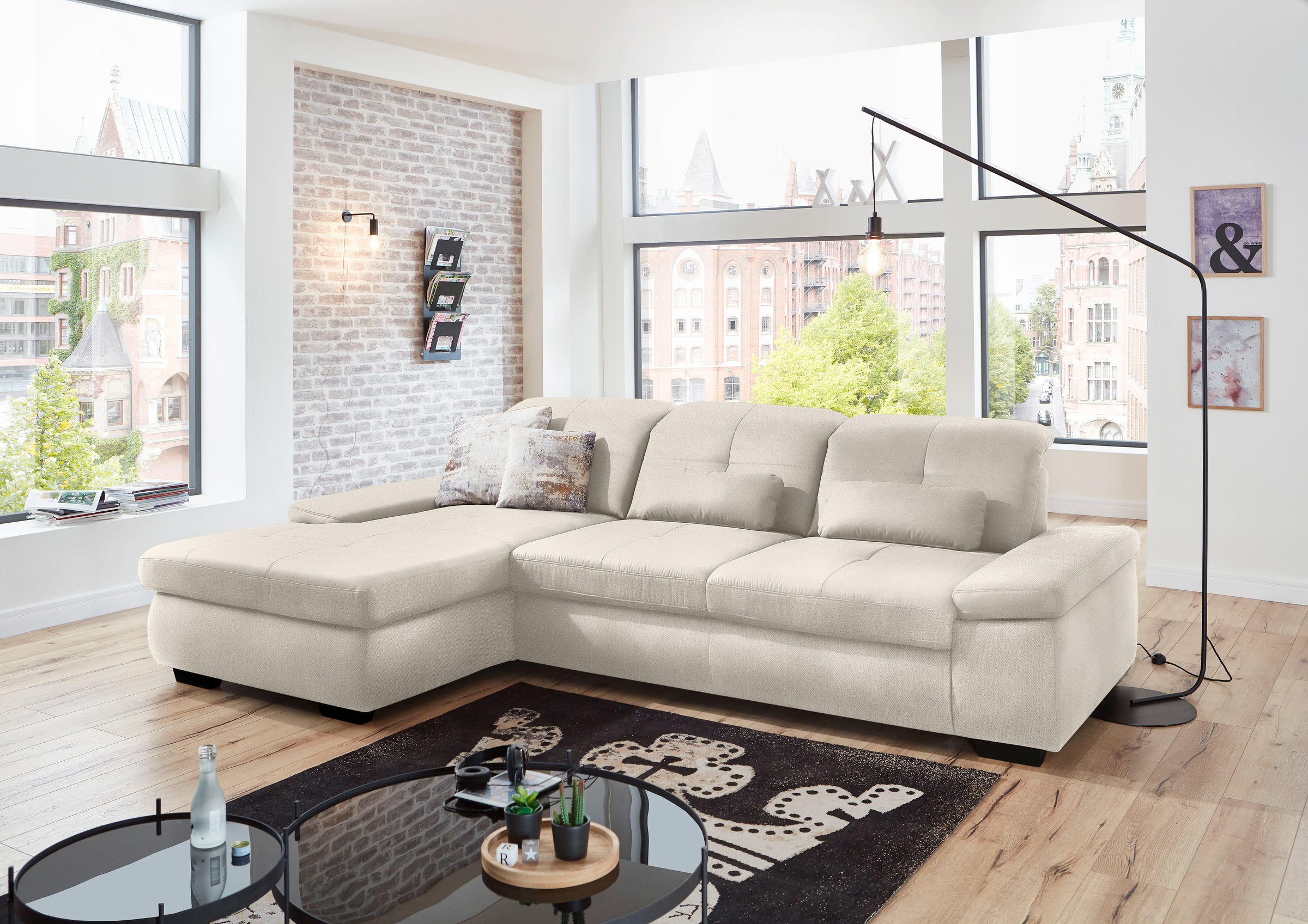 Die PlanBar Ecksofa »MP-IN16012 L-Form, mit Kaltschum-Polsterung« inkl. Sitztiefenverstellung, wahlweise mit weiteren Funktionen