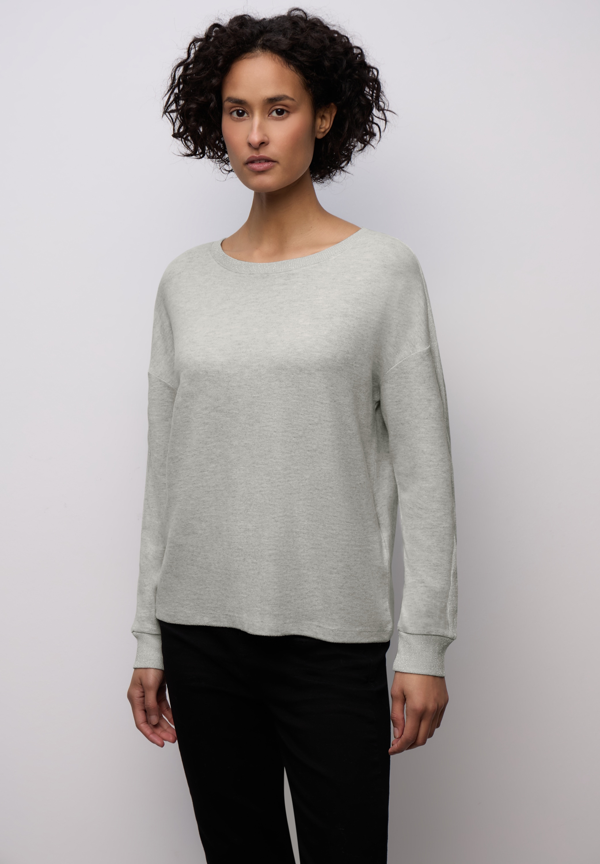 STREET ONE Langarmshirt mit Glitzerdetails