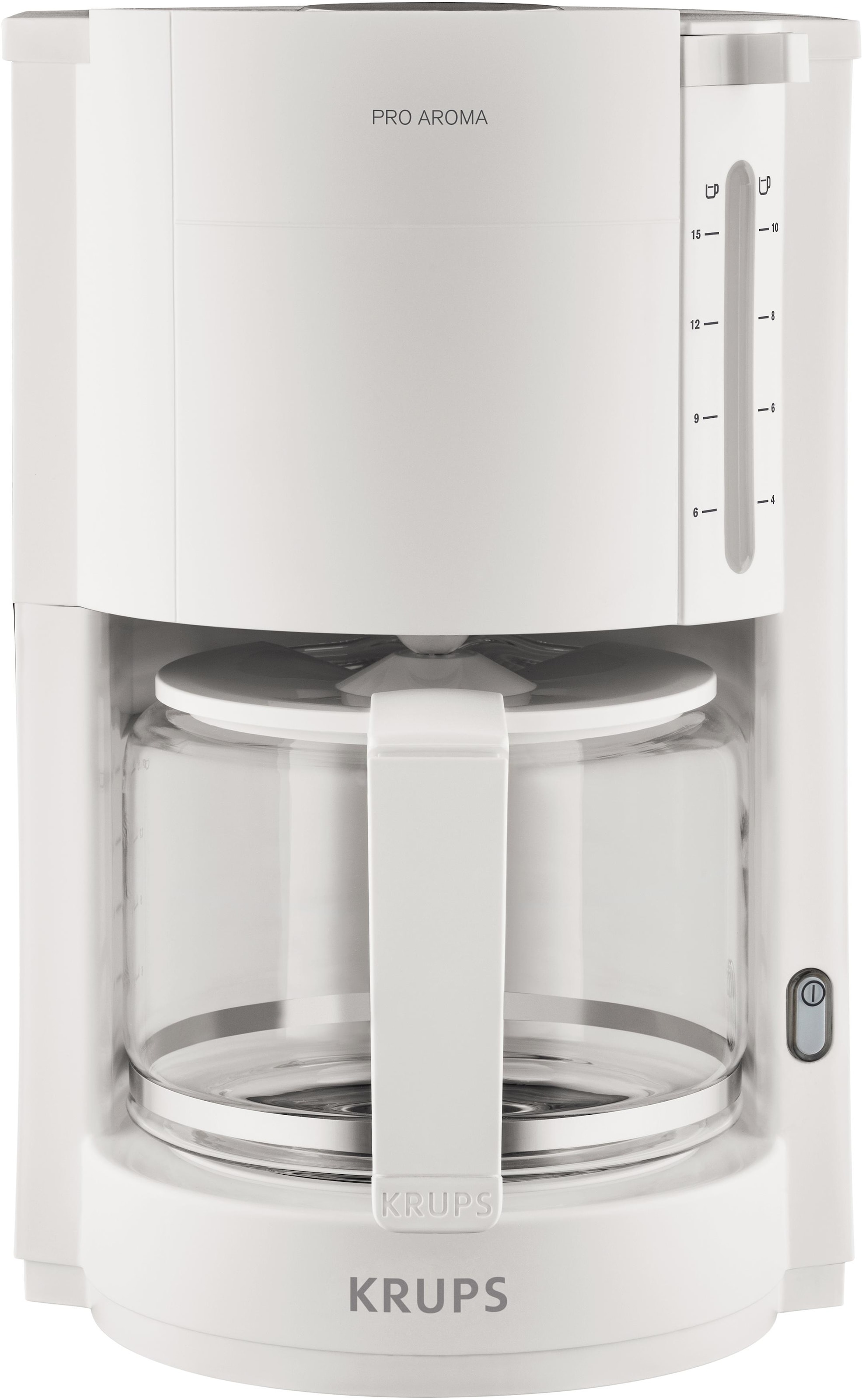 Krups Filterkaffeemaschine »F30908 Pro Aroma«, mit Glaskanne, 1,25L Füllmenge, 10-15 Tassen, 1050W, Schwarz