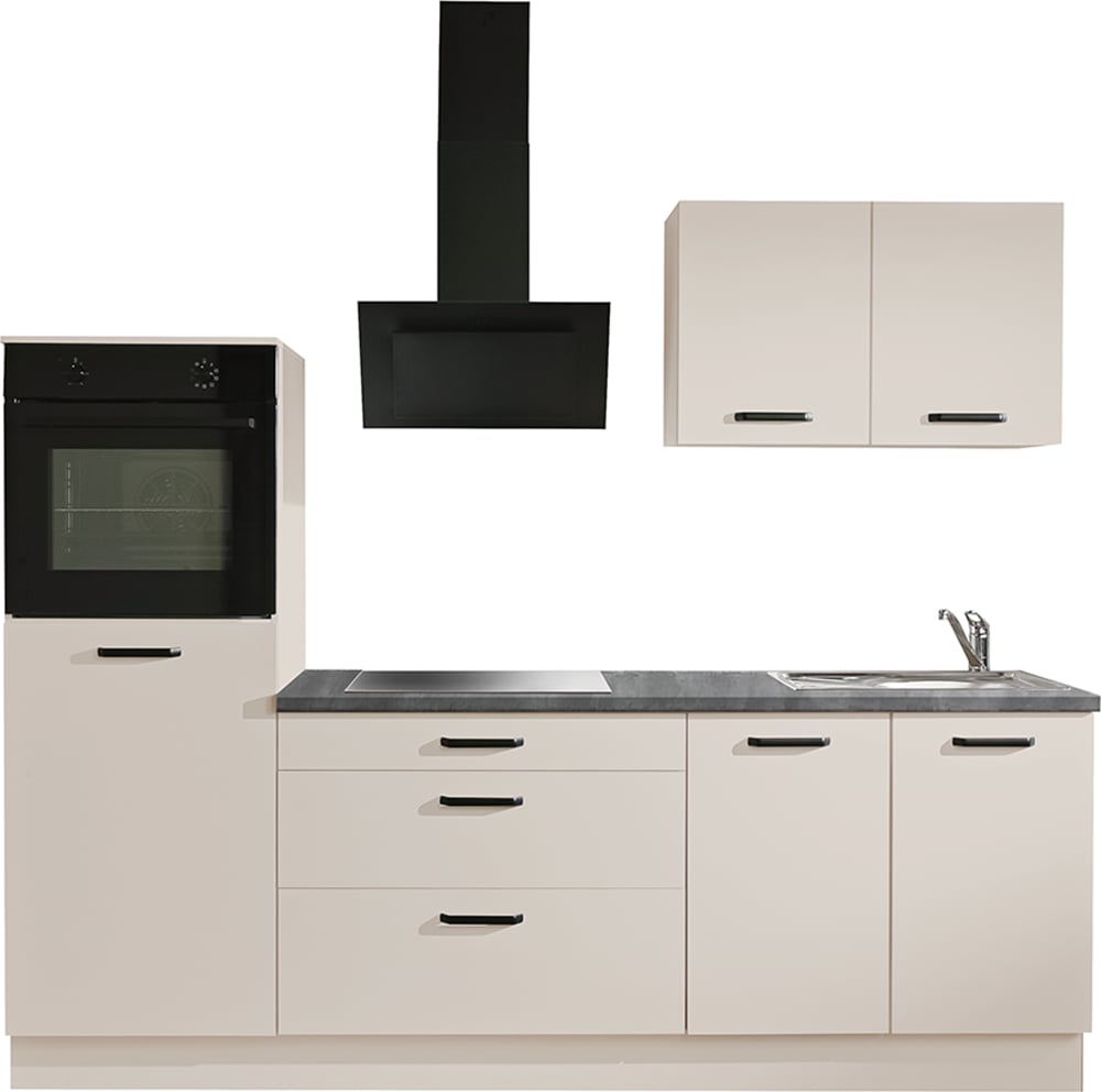 wiho Küchen Küchenzeile "Compact" Breite 240cm, wahlweise mit Geräten (ohne Kühlschrank)