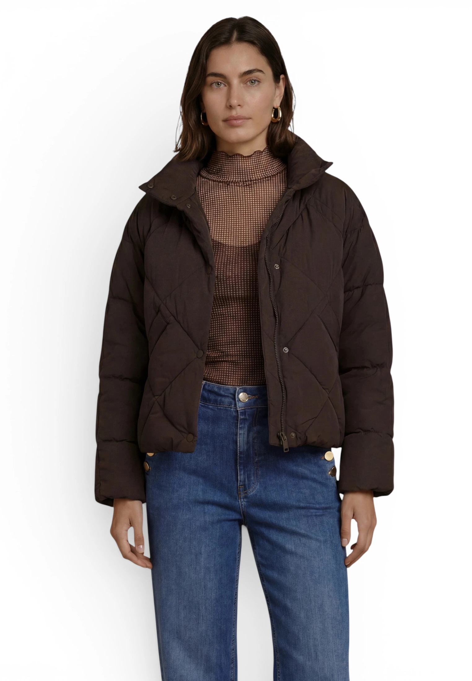 Zero Steppjacke »Steppjacke mit Stehkragen«