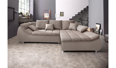 ATLANTIC home collection Ecksofa »Mailo«, mit Seitentaschen und Ottomane,  mit Massivholzfüßen auf Rechnung bestellen