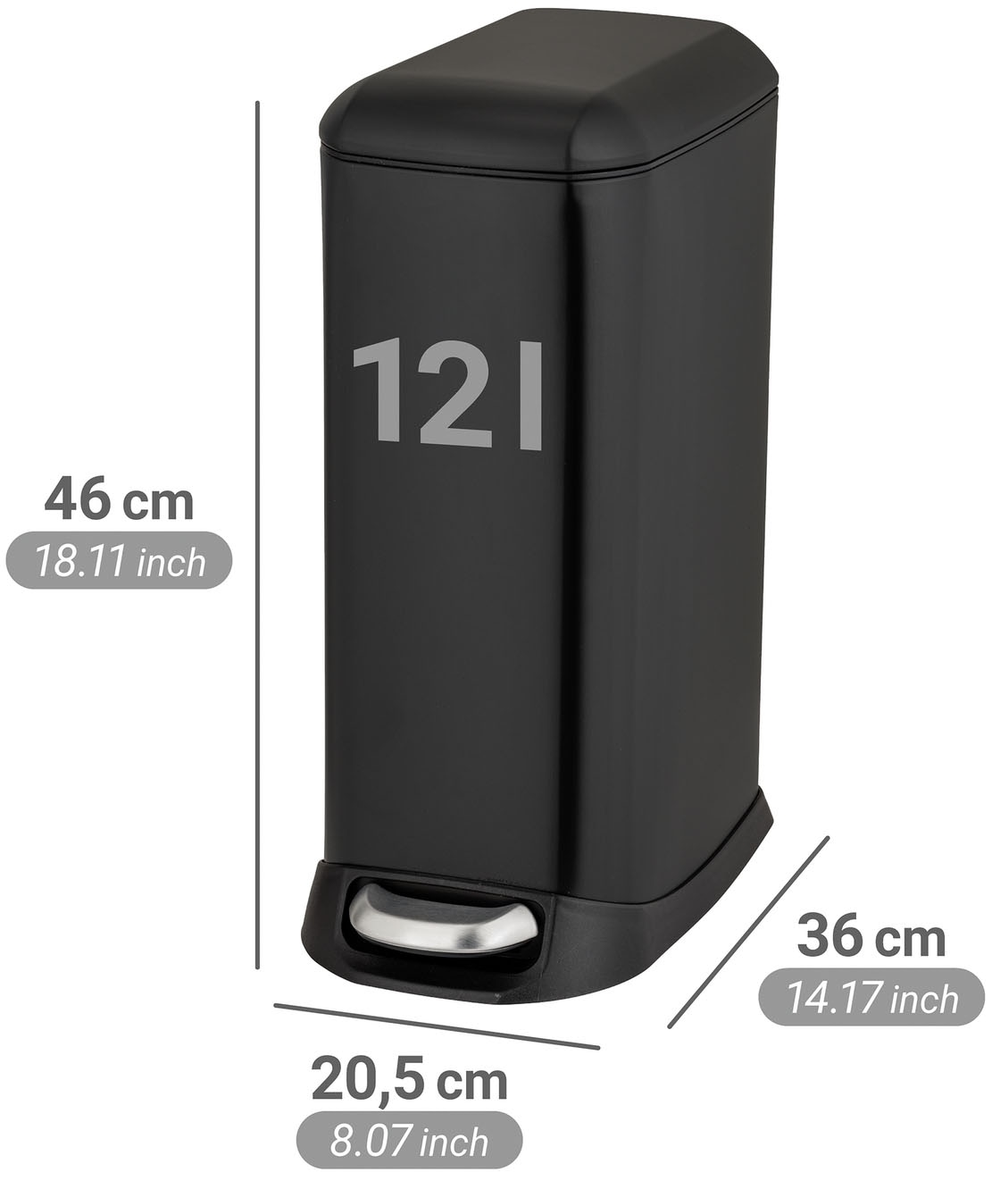 WENKO Mülleimer »Modell Design« 1 Behälter Abfalleimer mit Absenkautomatik und herausnehmbarem Einsatz