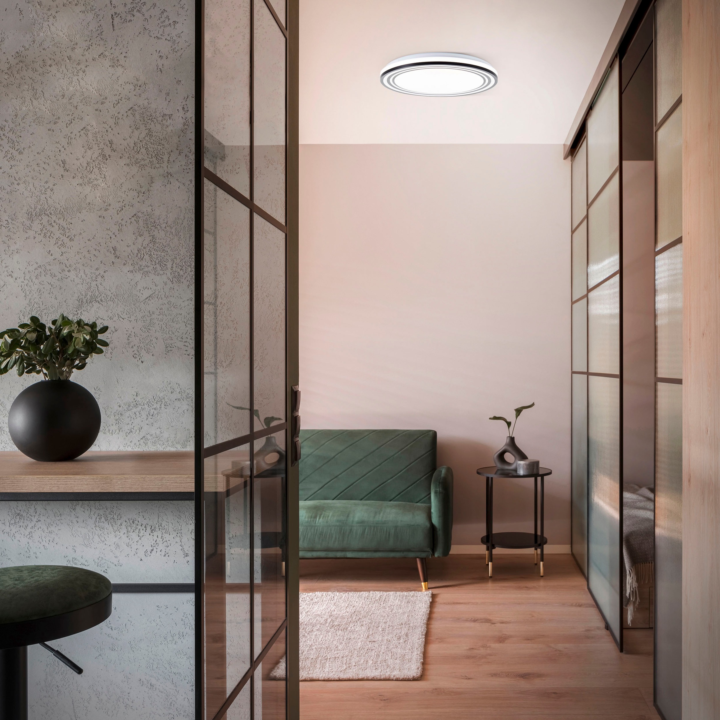 BreLight LED Wandleuchte »Kobana«, D 49 cm, 3800 lm, 3000-6500 K, dimmbar, CCT, schwarz/weiß