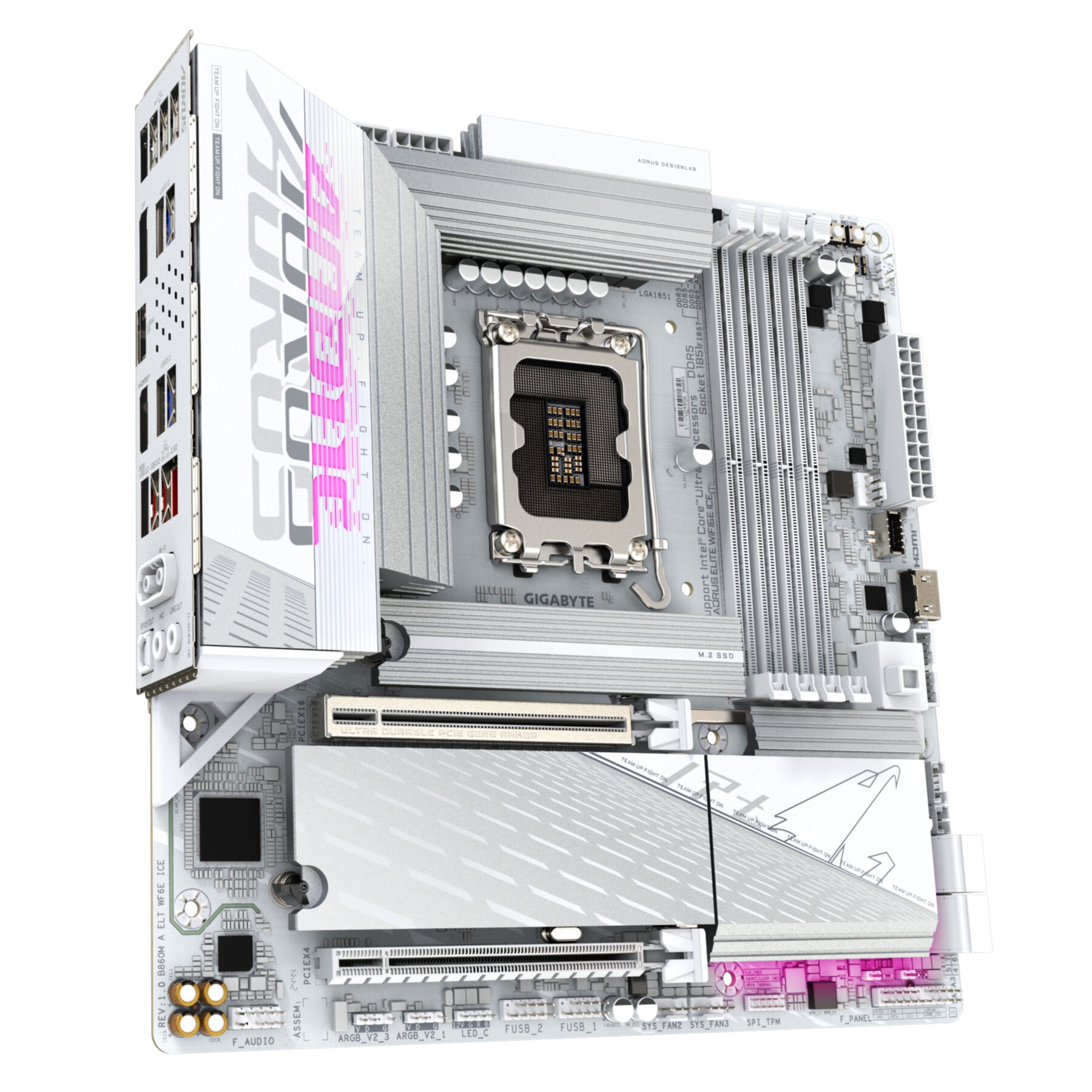 Gigabyte Mainboard »B860M AORUS ELITE WF6E ICE Mainboard - Intel Core Ultra CPUs, 12+1+2+1«