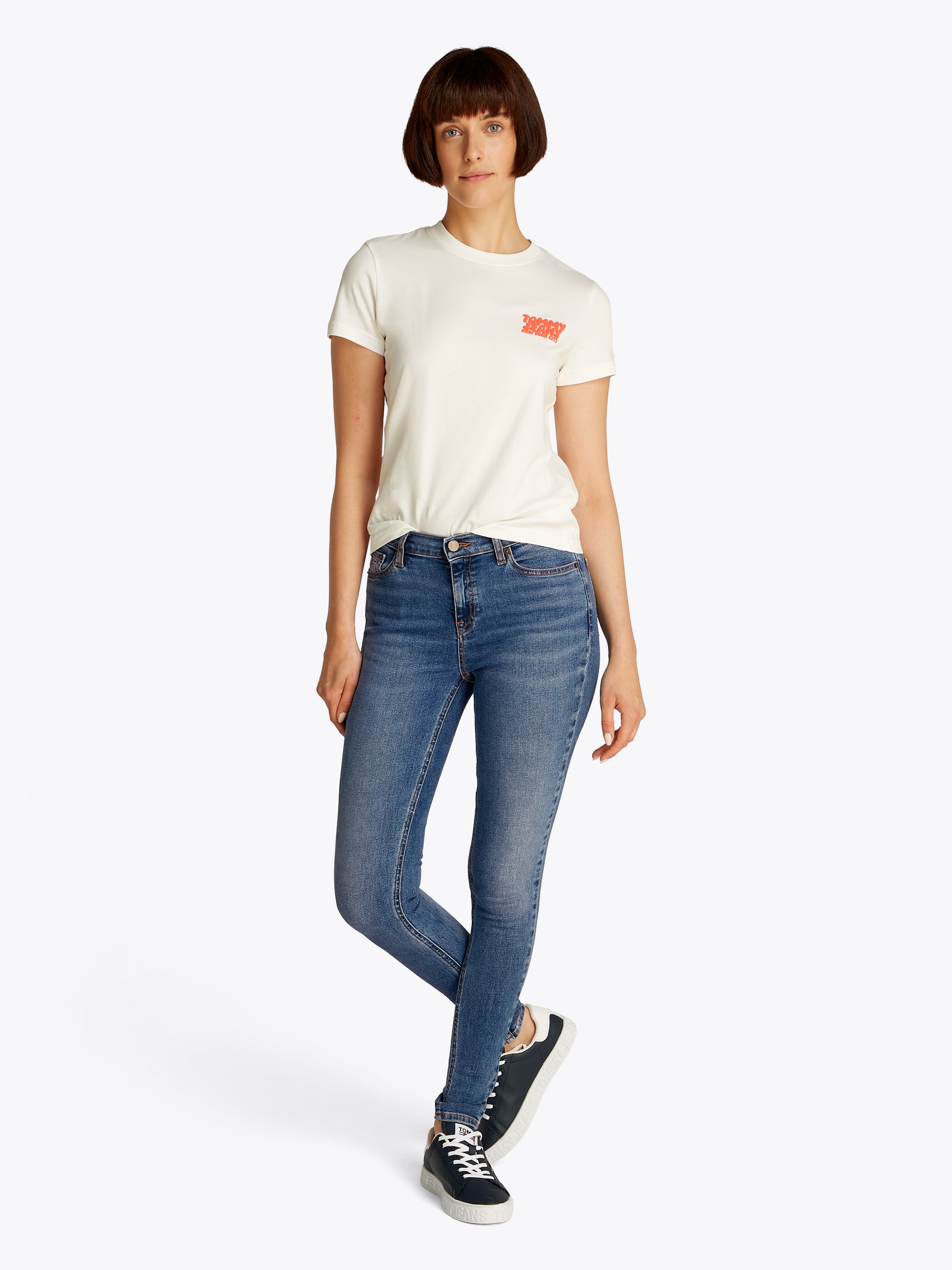 Tommy Jeans Skinny-fit-Jeans »NORA MR SKNY«, mit Waschung, mit Logo-Badge