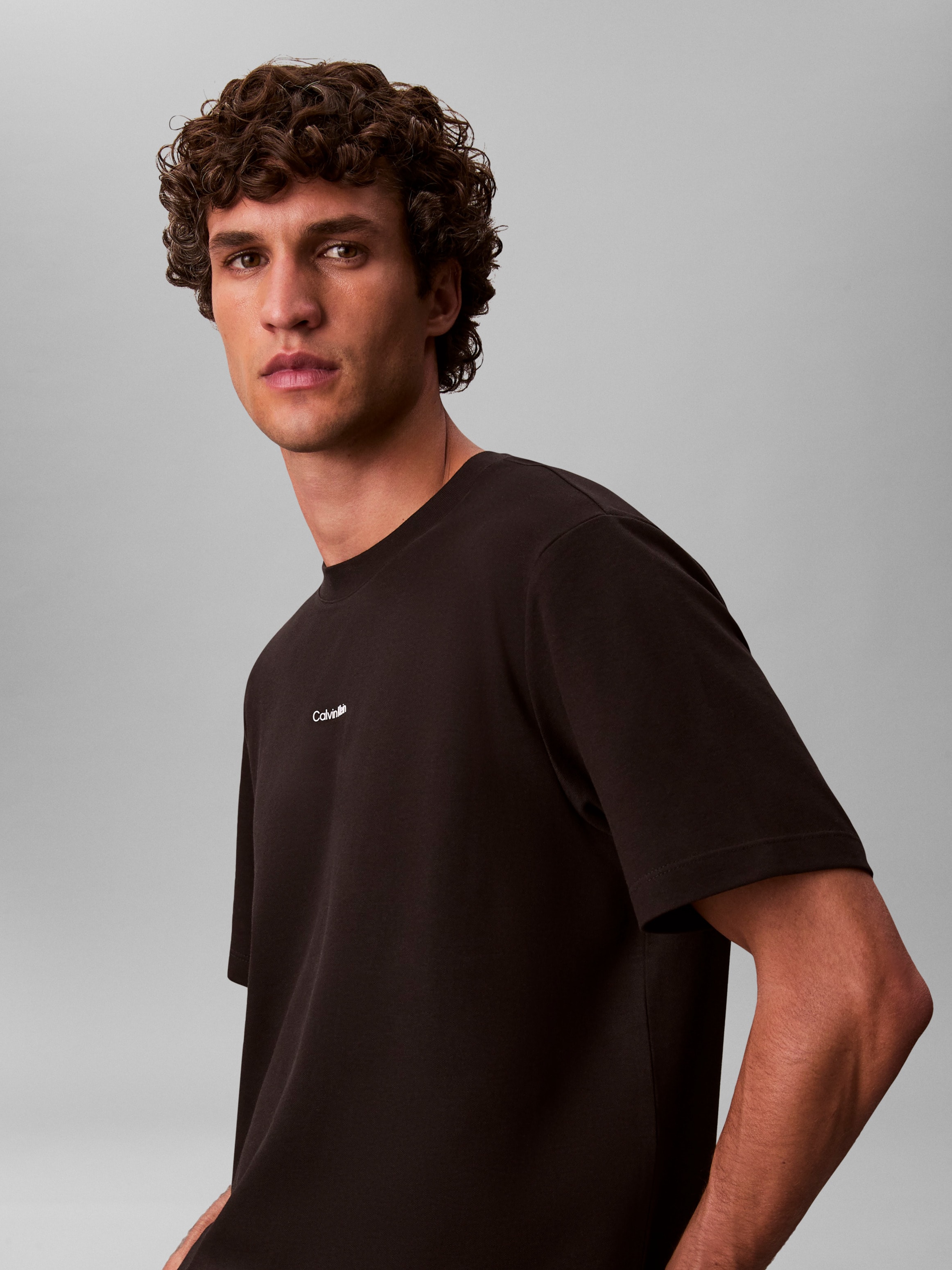 Calvin Klein T-Shirt »SS STRETCH PIQUE NANO EASY TEE«, Mit Rundhalsausschnitt
