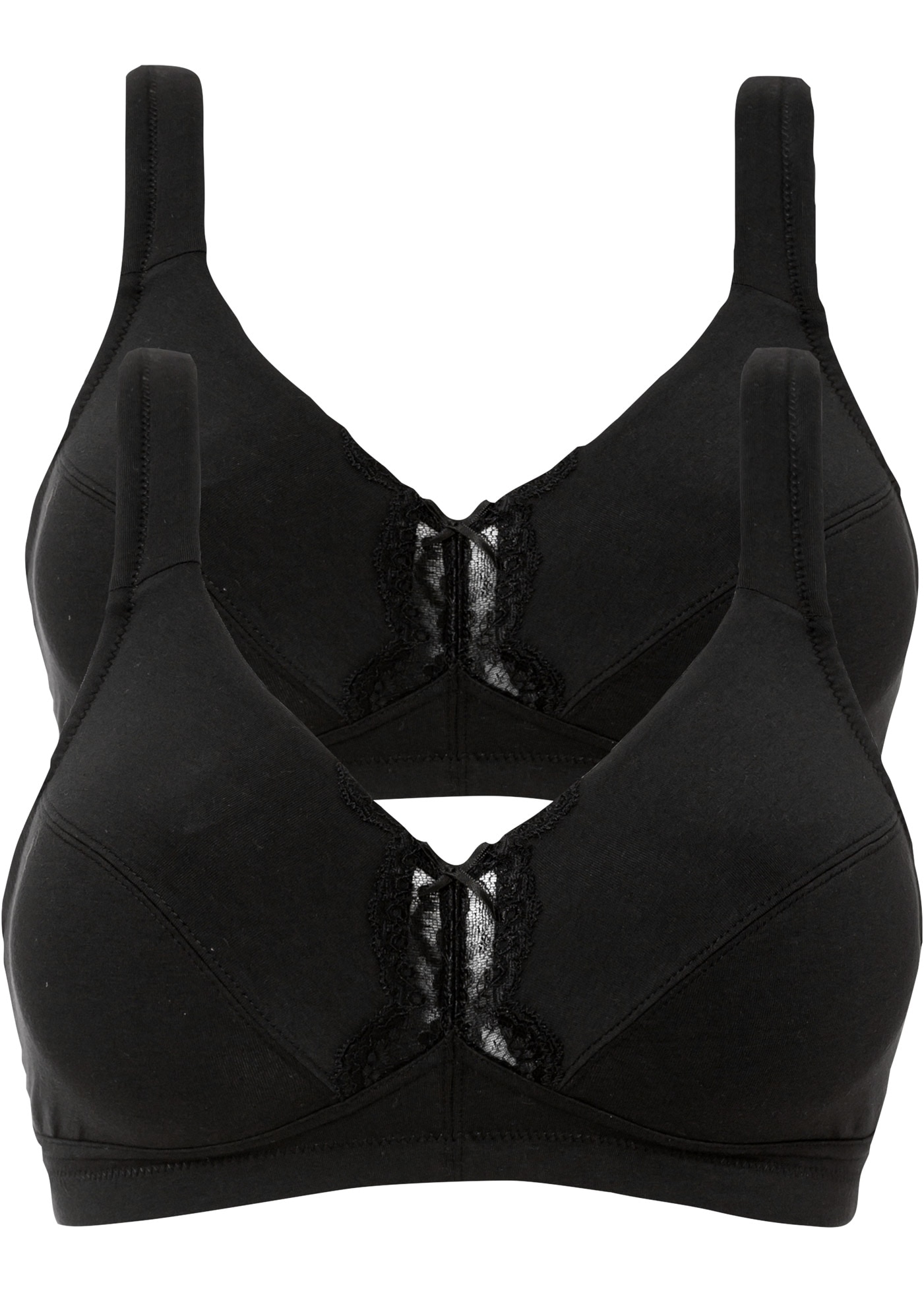 bonprix Büstenhebe »BH ohne Bügel mit Baumwolle (2er Pack)« Packung, 2, 2 Stk. im praktischen Zweierpack, mit Haken-Ösen-Verschluss