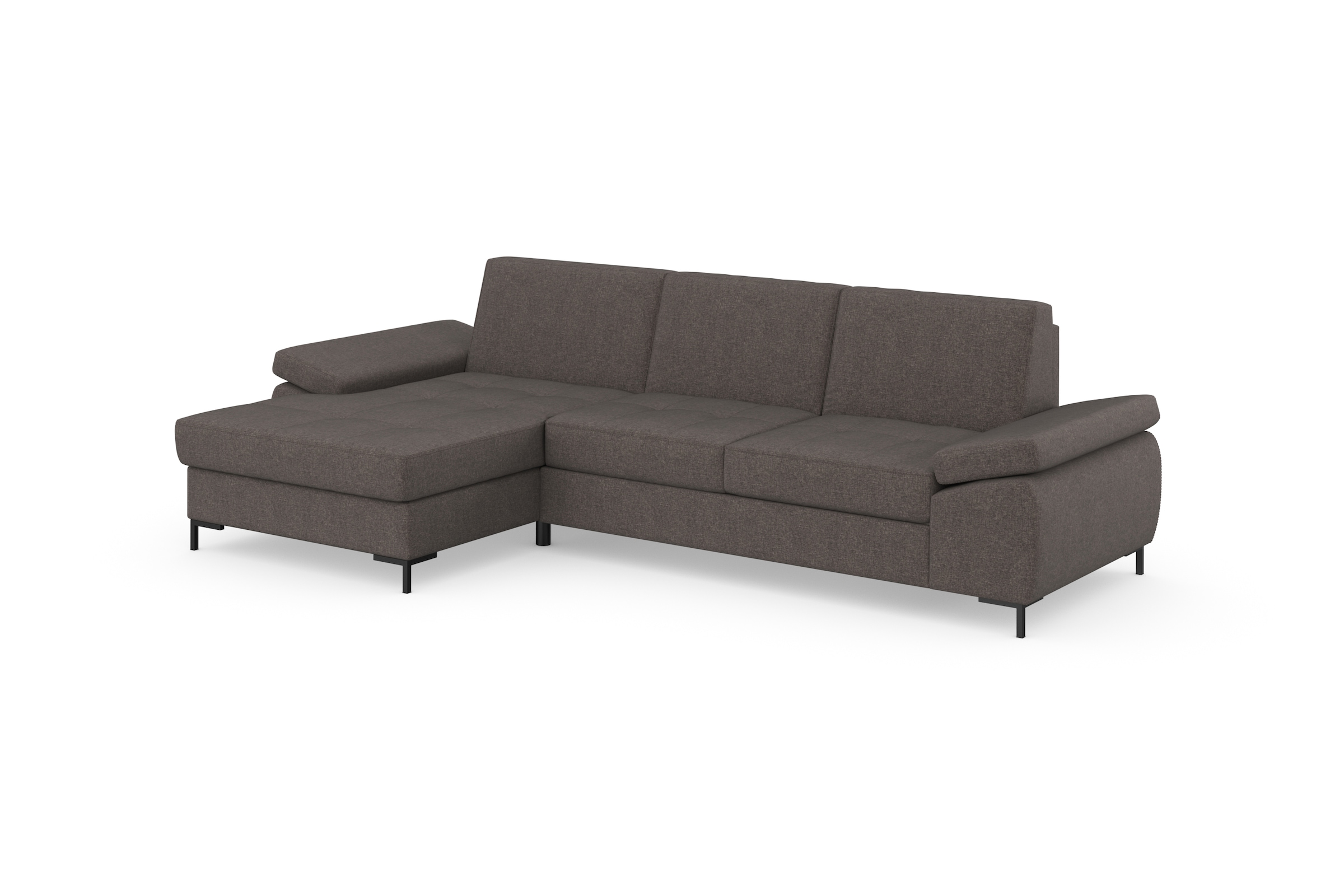 DOMO collection Ecksofa »Capelo, komfortabel, klare Linien zeichnen dieses Design aus, L-Form« mit Armteilverstellung, wahlweise mit Bettfunktion, Federkern