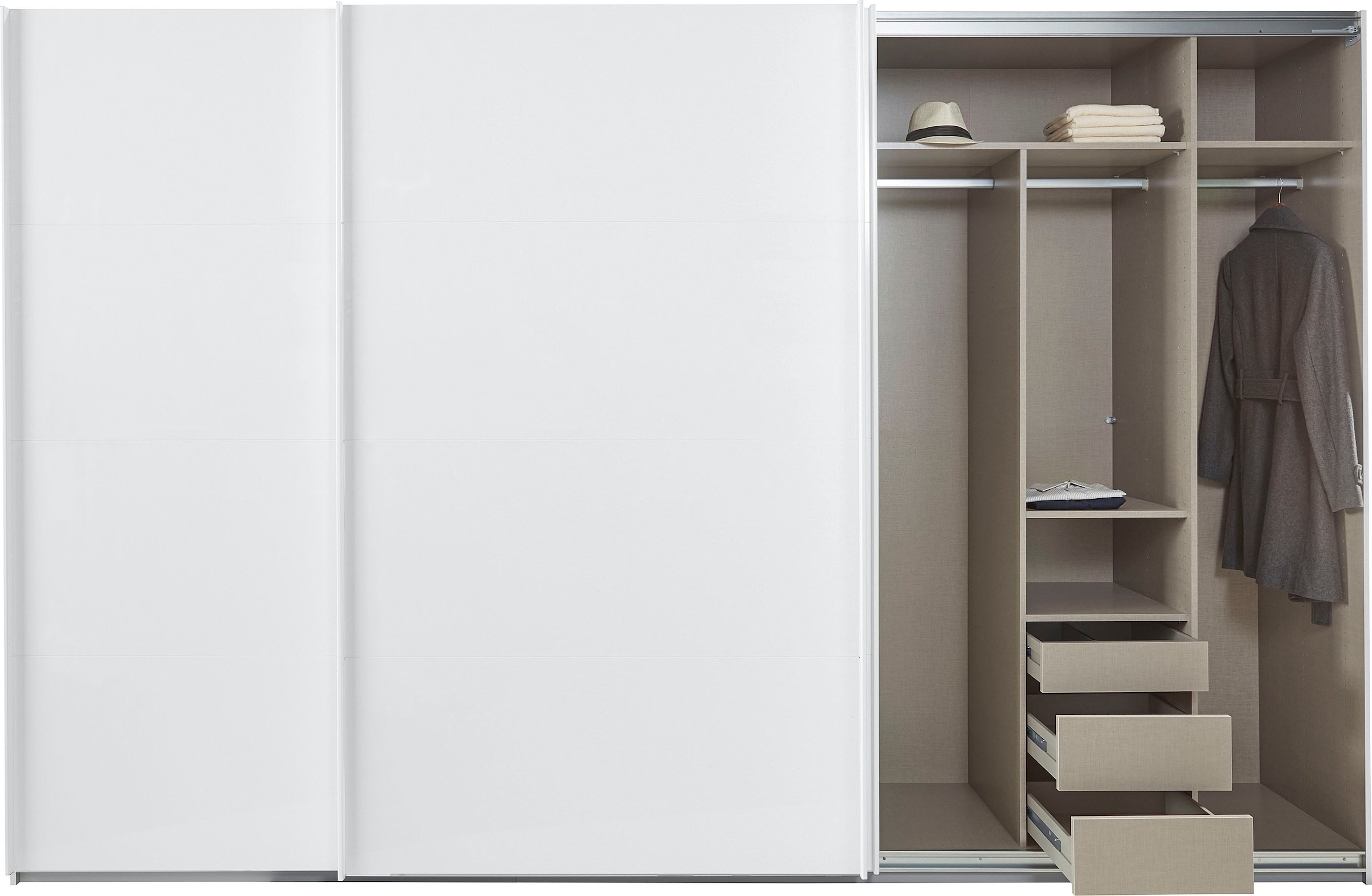 rauch Schwebetürenschrank »Kleiderschrank Schrank Garderobe TOPSELLER OTELI inkl. Inneneinteilung«, mit 3 Innenschubladen sowie zusätzlichen Einlegeböden MADE IN GERMANY