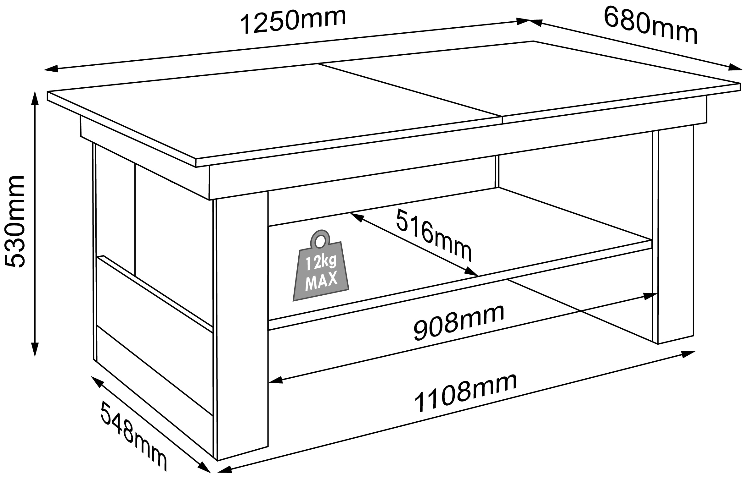 VCM Beistelltisch »Holz Sofatisch Couchtisch Wohnzimmertisch Kobila«