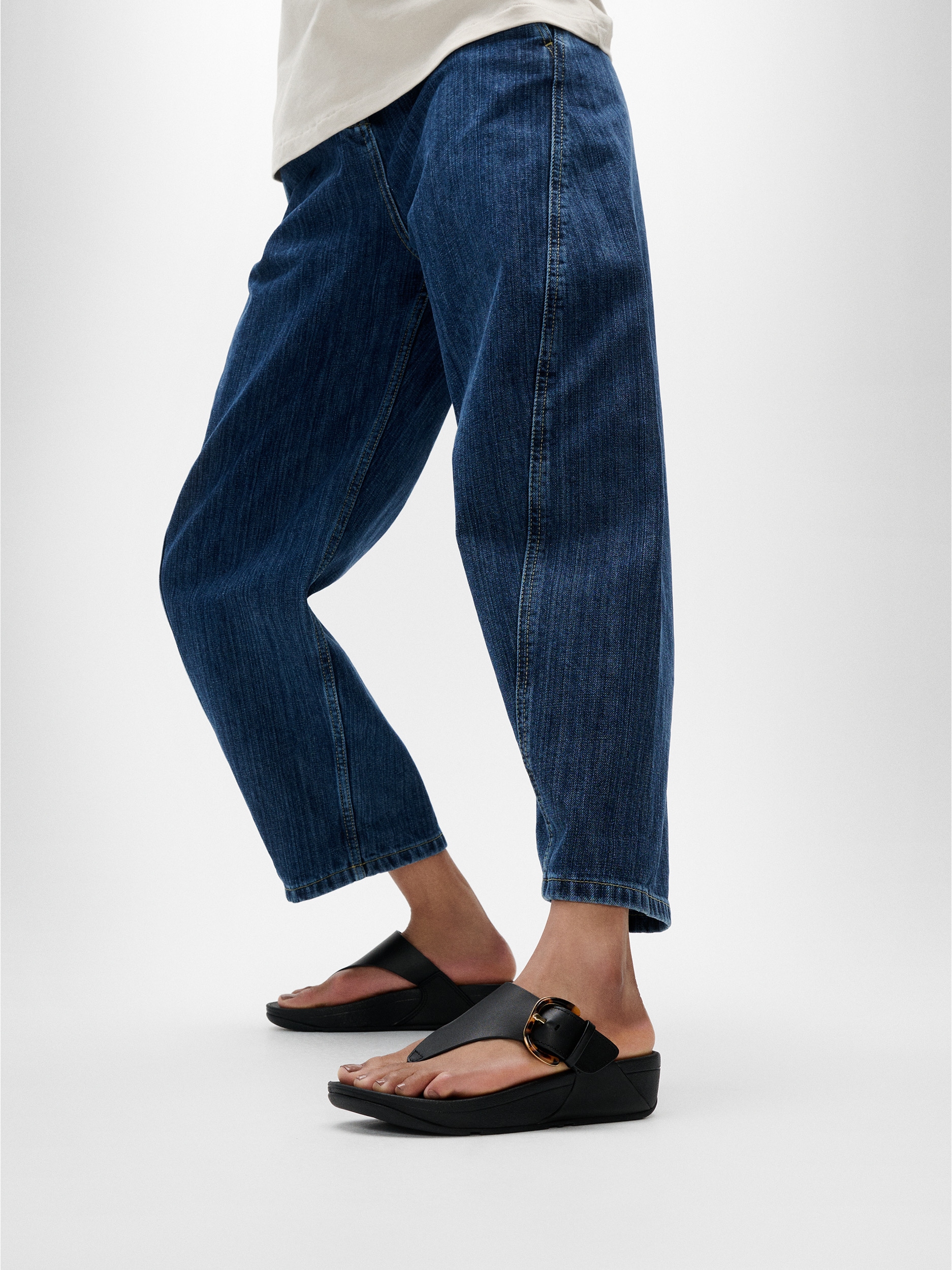 Fitflop Zehentrenner »LULU RESIN-BUCKLE LEATHER TOE-POST SANDALS«, Pantolette, Slides, Flats mit verstellbarer Schnalle