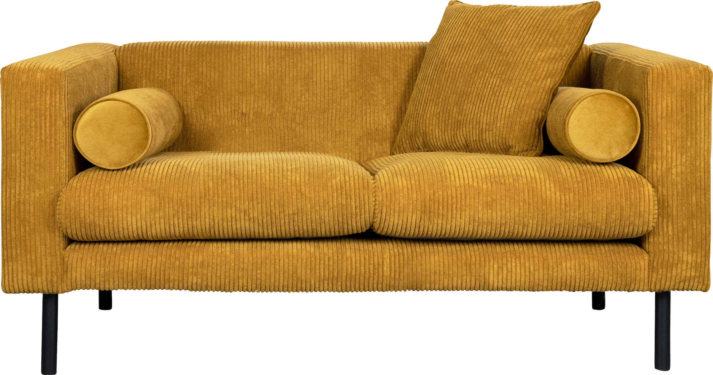 Guido Maria Kretschmer Home&Living 2-Sitzer »Lillibeth Designsofa mit Wellenunterfederung, Maße B/T/H: 155/74/83 cm«, Zierkissen als Wendekissen, in Samtoptik oder Cord