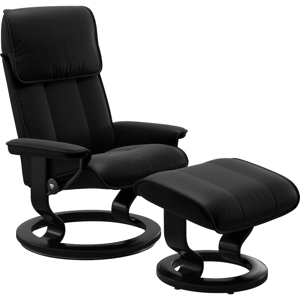 Stressless® Relaxsessel »Admiral«, (Set, Relaxsessel inkl. Hocker), mit Classic Base, Größe M & L, Gestell Schwarz