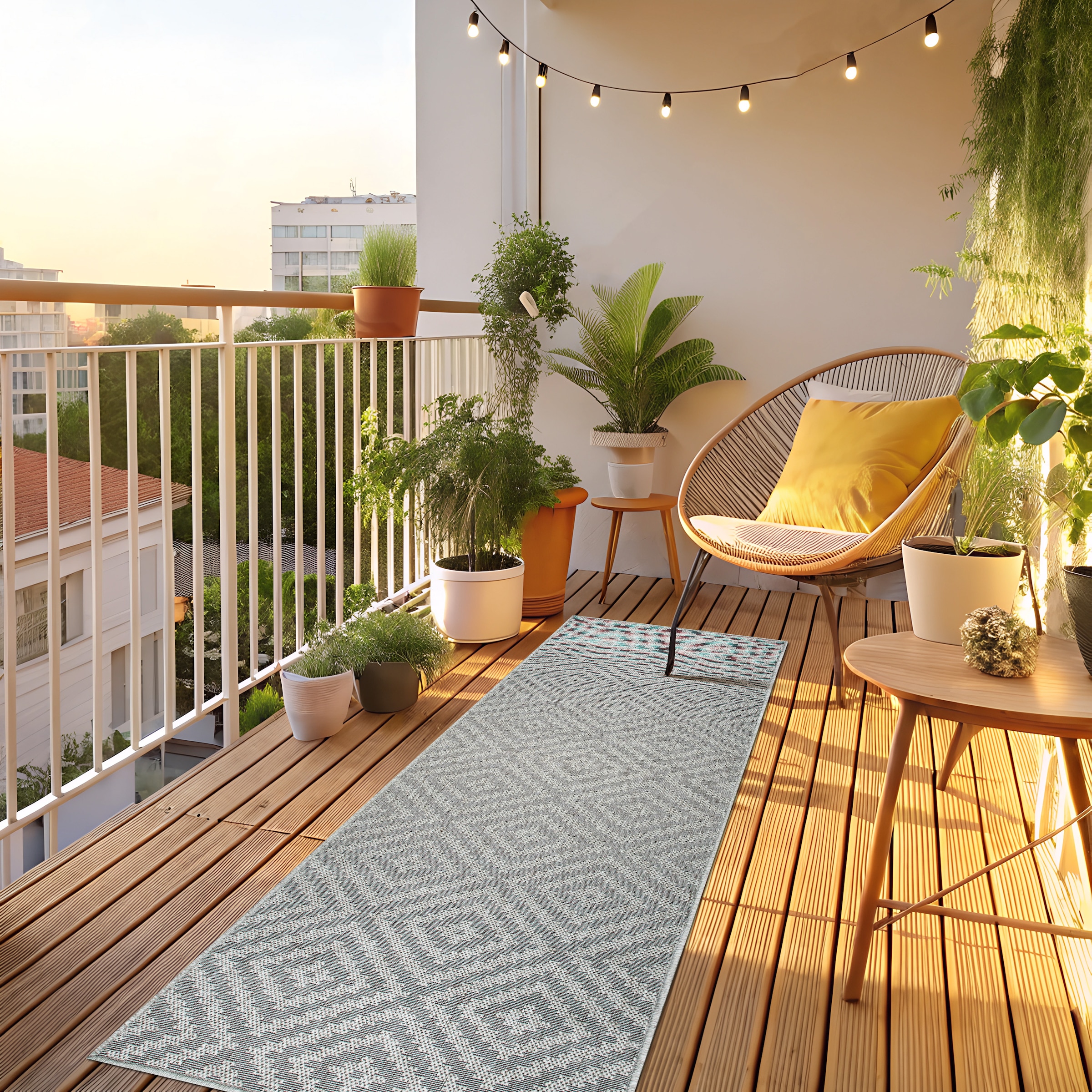 my home Teppich »Cordoba auch als Läufer erhältlich«, rechteckig, 3 mm Höhe, In- und Outdoor geeignet, Sisal-Optik, Wetterfest & UV-beständig, Boho