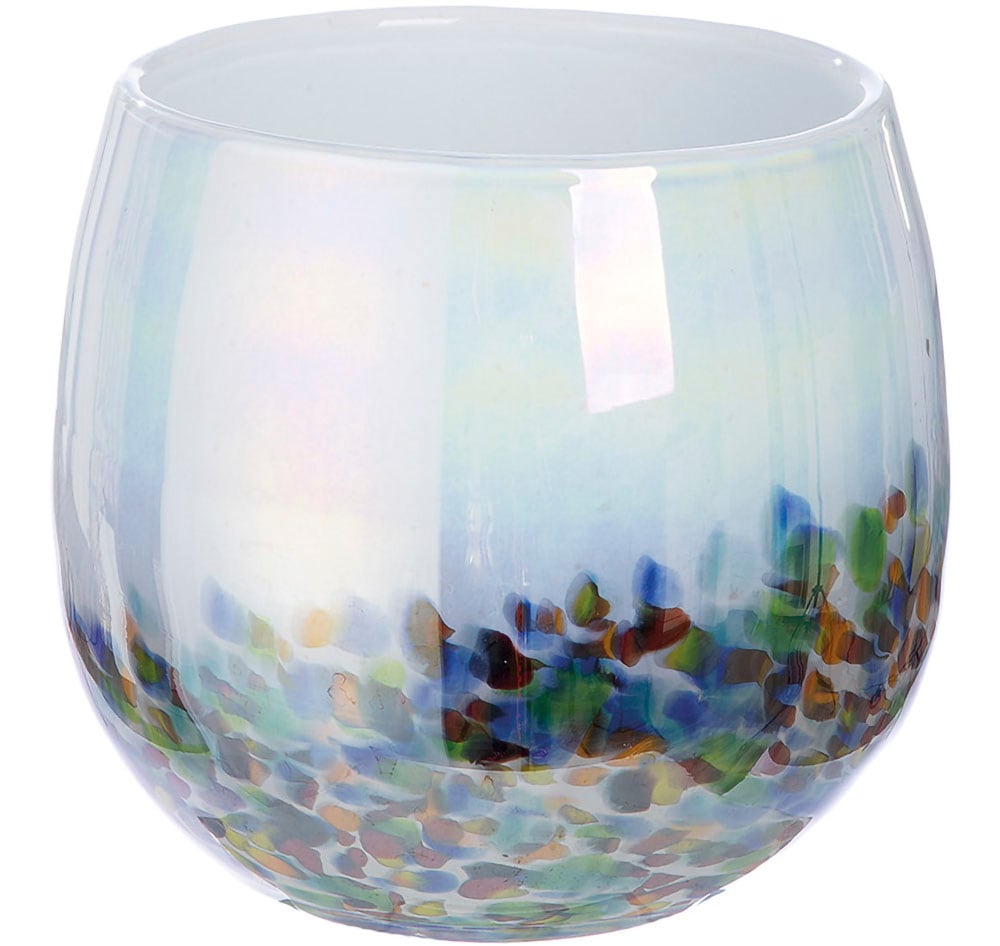 GILDE Tischvase »Vase "Arco" Höhe ca. 17 cm«, (1 St.), Europäische Handarbeit, aus durchgefärbtem Glas