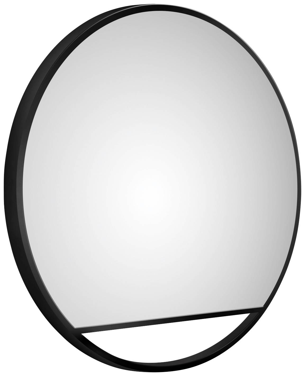 LED-Lichtspiegel, rund, mit indirekter LED Beleuchtung in schwarz matt Ø 60 cm