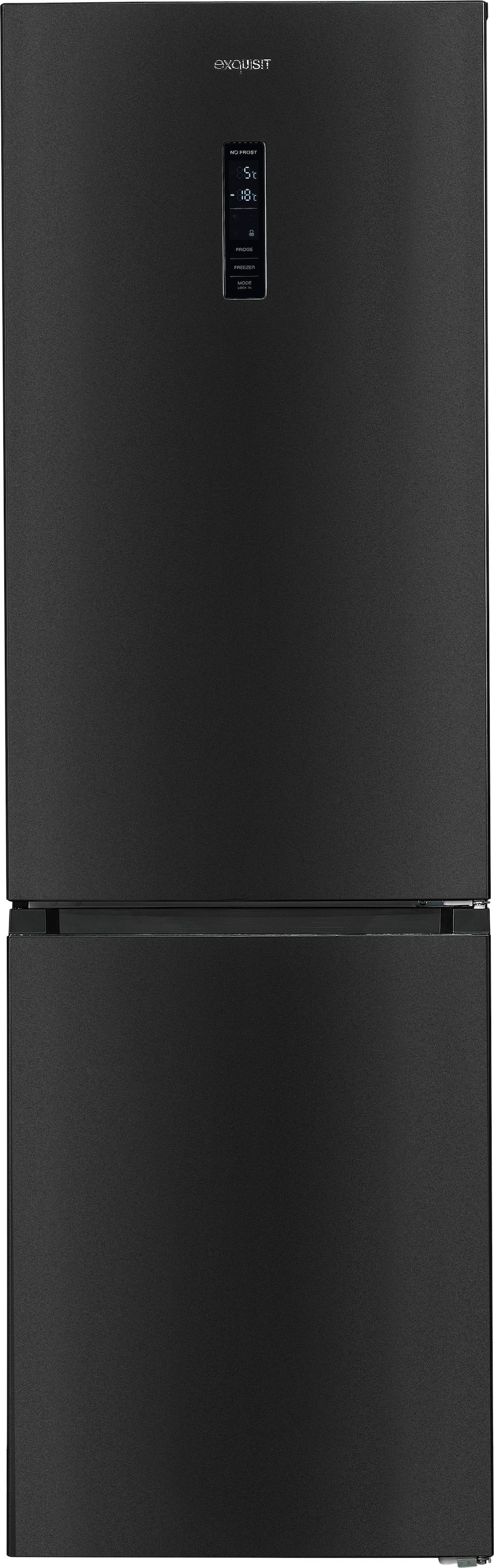 exquisit Kühl-/Gefrierkombination »KGC350-105-NF-040C inoxlook-az«, Energieeffizienzklasse C, 347 L Volumen, Total NoFrost, Display
