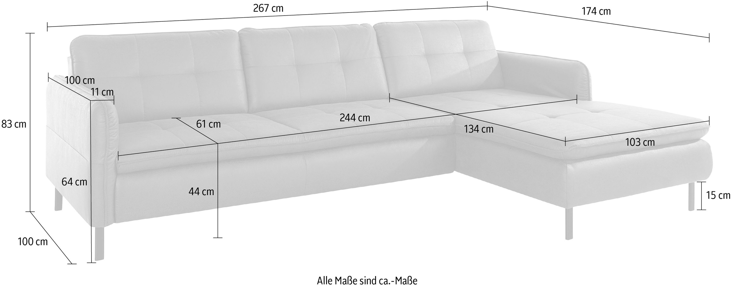 Home affaire Ecksofa »Birkholm L-Form« Armlehnverstellung, auch in Easy Clean Bezug - mit Wasser zu reinigen