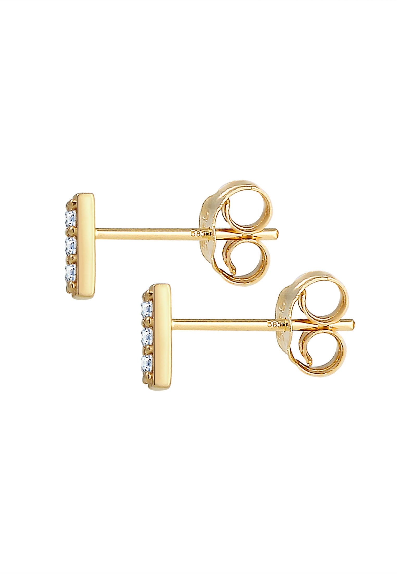 Elli DIAMONDS Paar Ohrstecker »Ohrringe Ohrstecker Rechteck Diamant (0.09 ct) 585 Gelbgold«