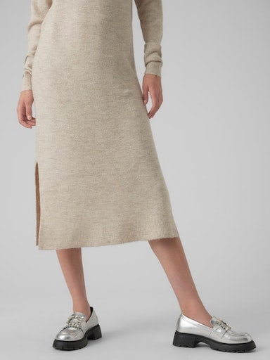 Vero Moda Strickkleid »VMLEFILE LS BOATNECK CALF DRESS NOOS«