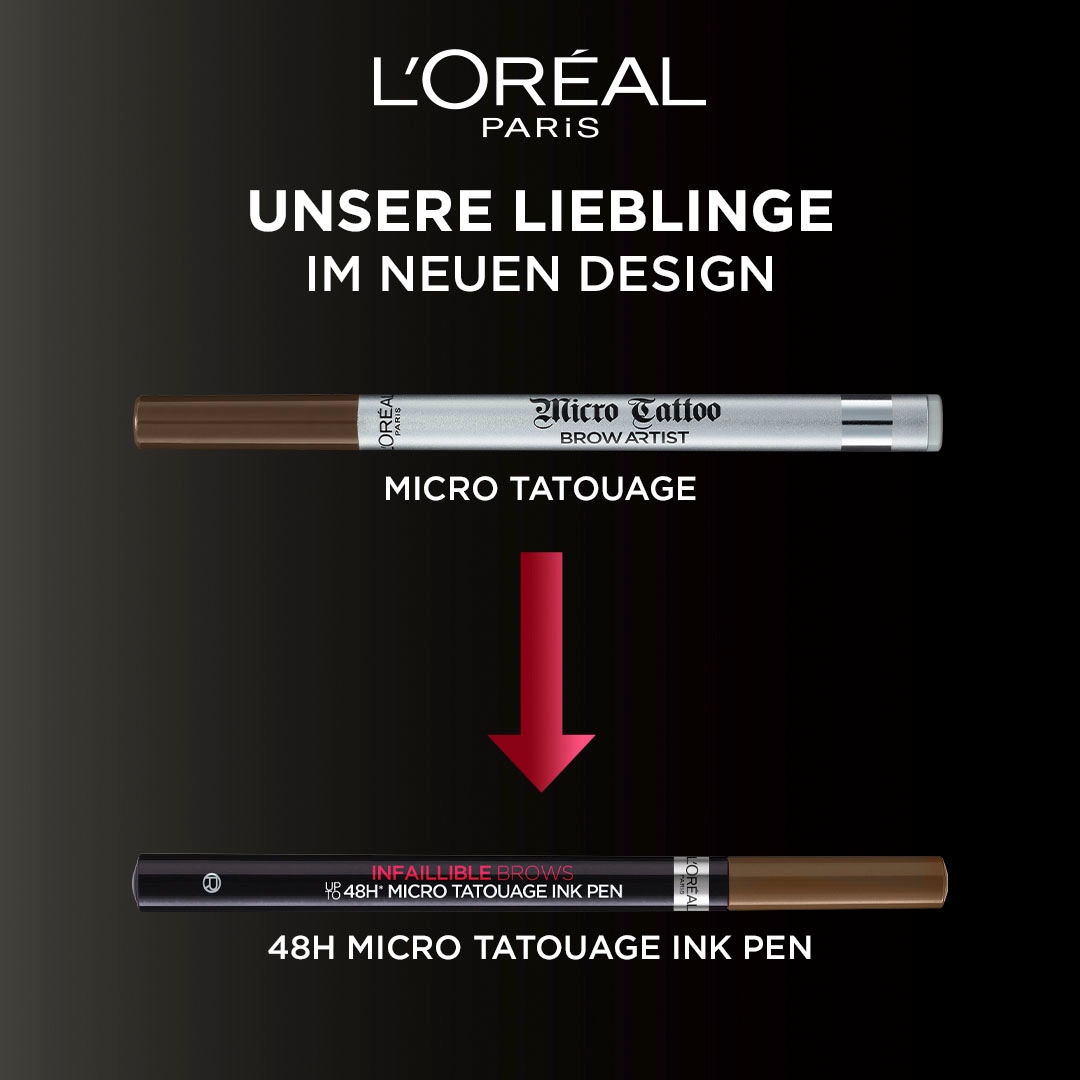 L'ORÉAL PARIS Augenbrauen-Stift »Unbelieva Brow Micro Tatouage« mit Dreizack-Spitze