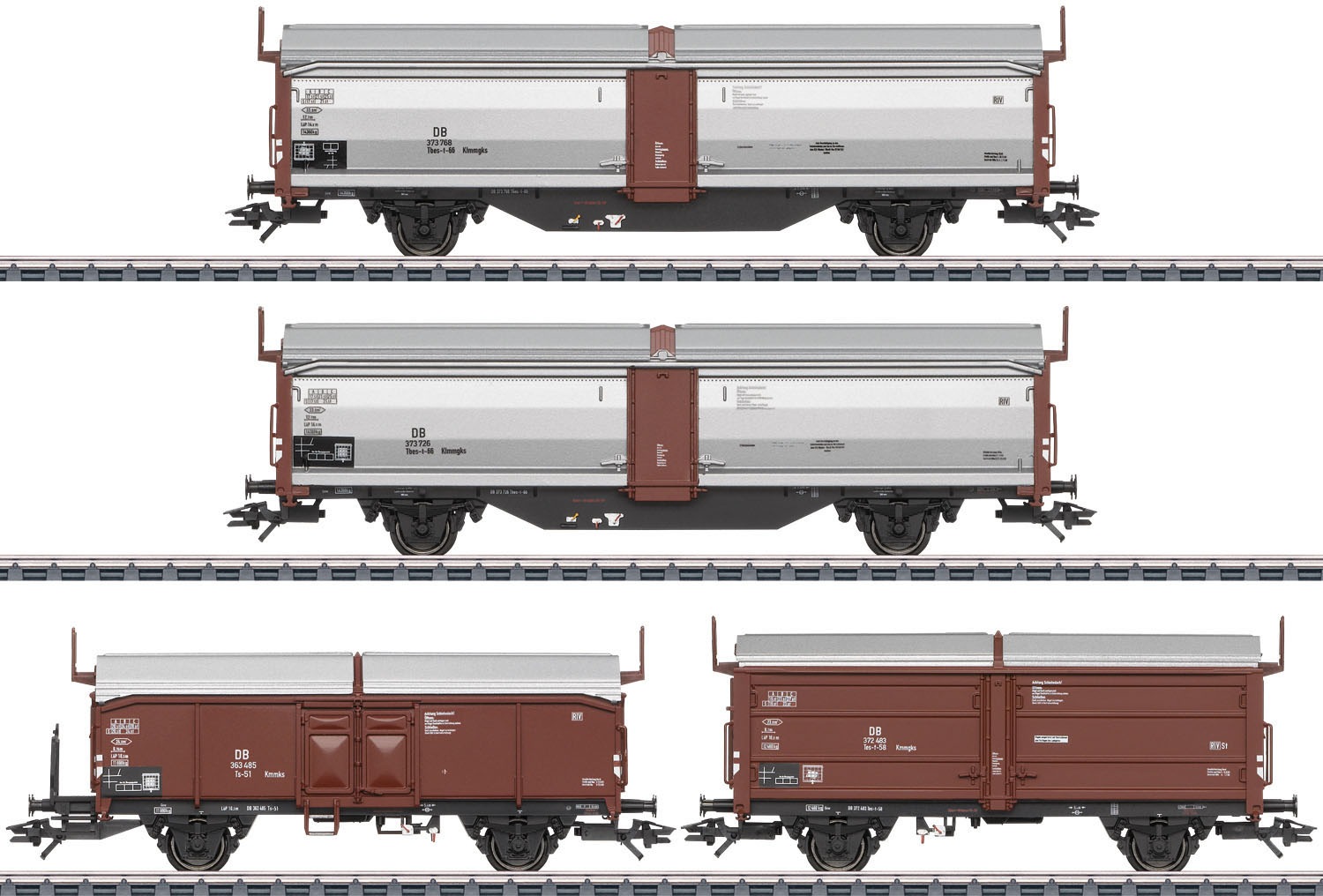 Märklin Güterwagen »Schiebedach-/Schiebewandwagen-Set Tbes-t-66 - 47301«, Made in Europe