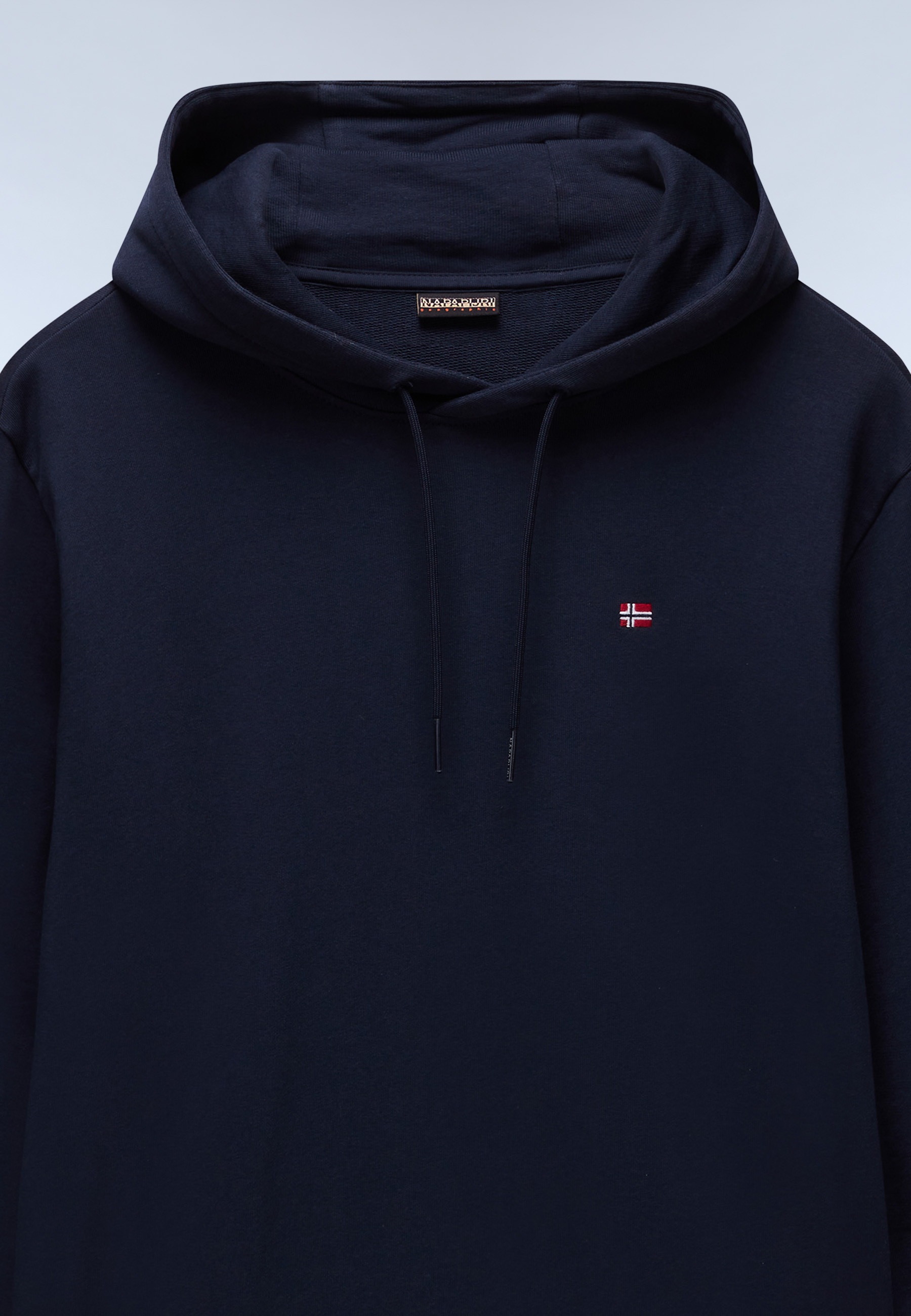 Napapijri Kapuzensweatshirt »BALIS H SUM BLU MARINE«, Mit Markenlabel an der Seite; mit Rippbündchen an Saum und Ärmeln
