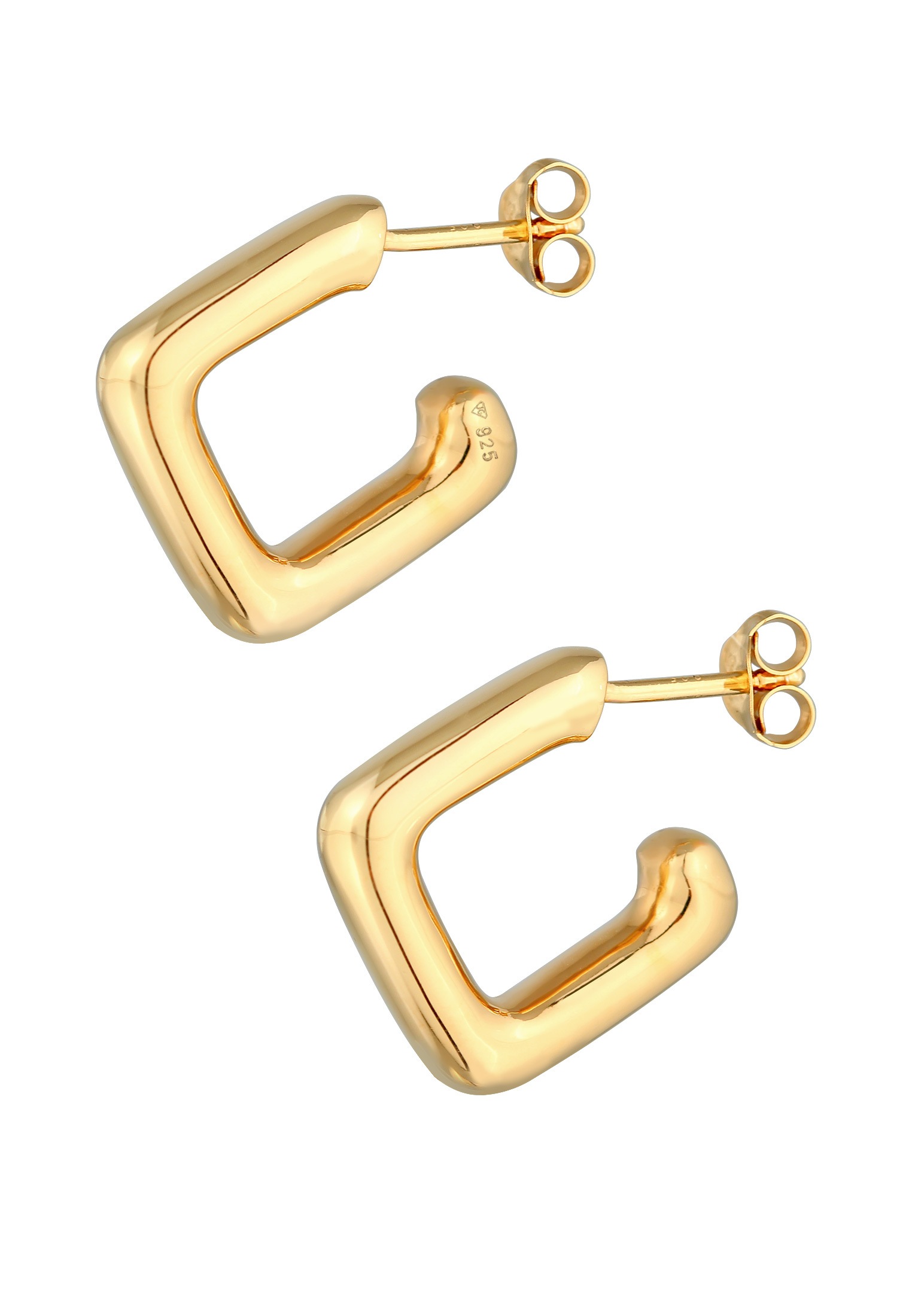 Elli Premium Paar Creolen »Ohrringe Creolen Stecker Viereck Quadrat 925 Silber«