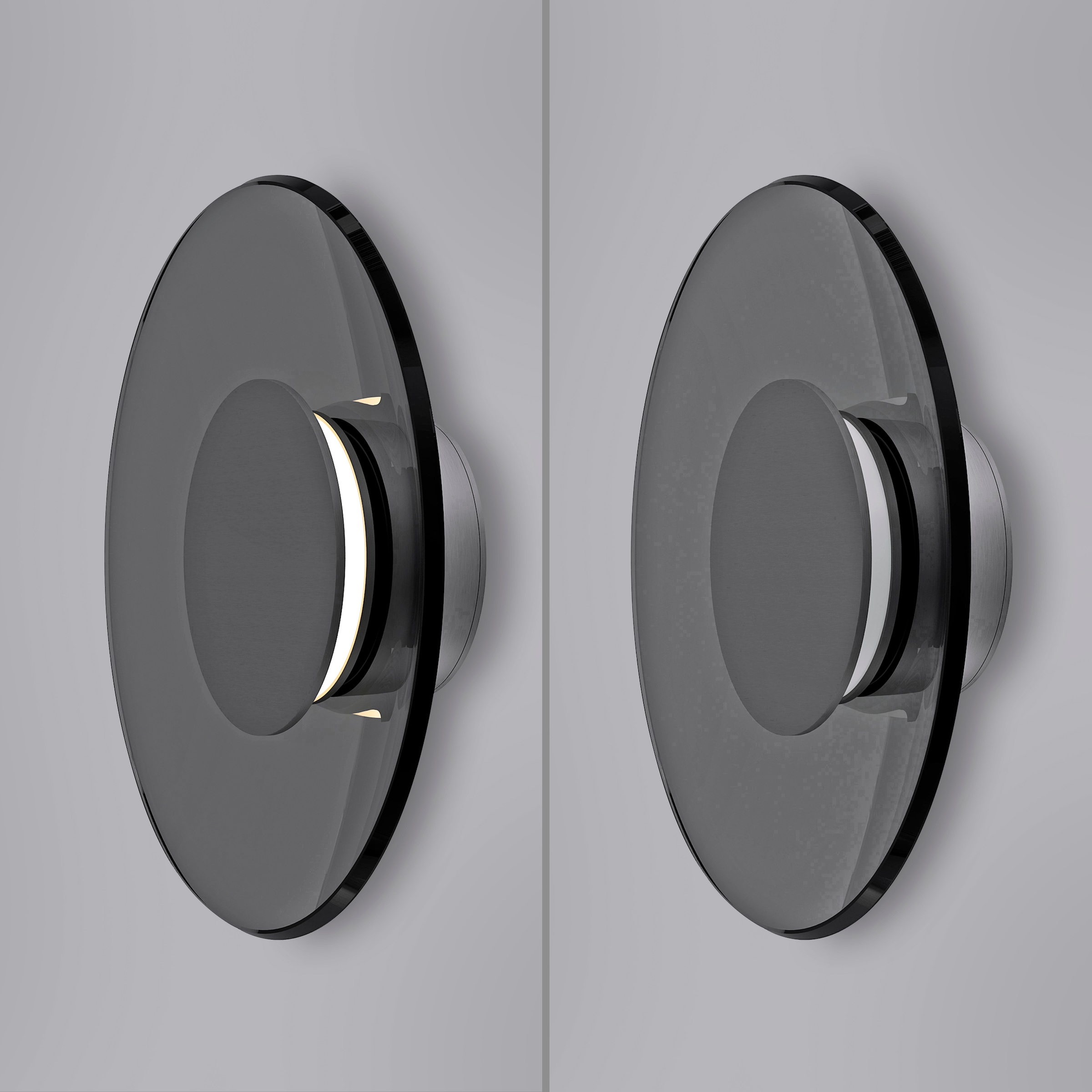 Neuhaus PURE LED Wandleuchte »PURE Moon« LED-Board 1 Stk. Warmweiß Dimmfähig über separaten Dimmer, Glas Rauchfarben