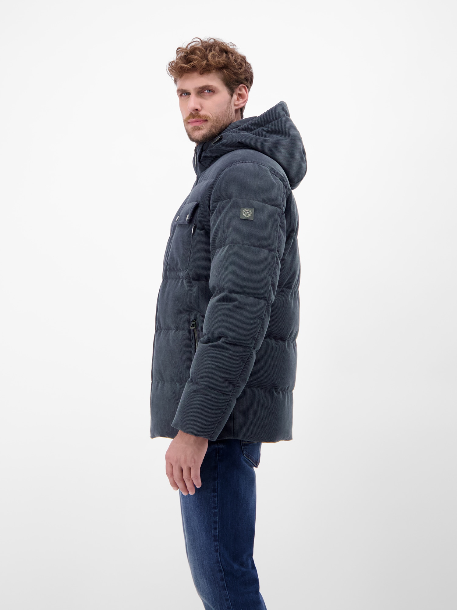 LERROS Steppjacke »LERROS Herren Steppjacke in funktionaler Cord-Optik«, mit Kapuze, Wasser- und windabweisend, atmungsaktiv