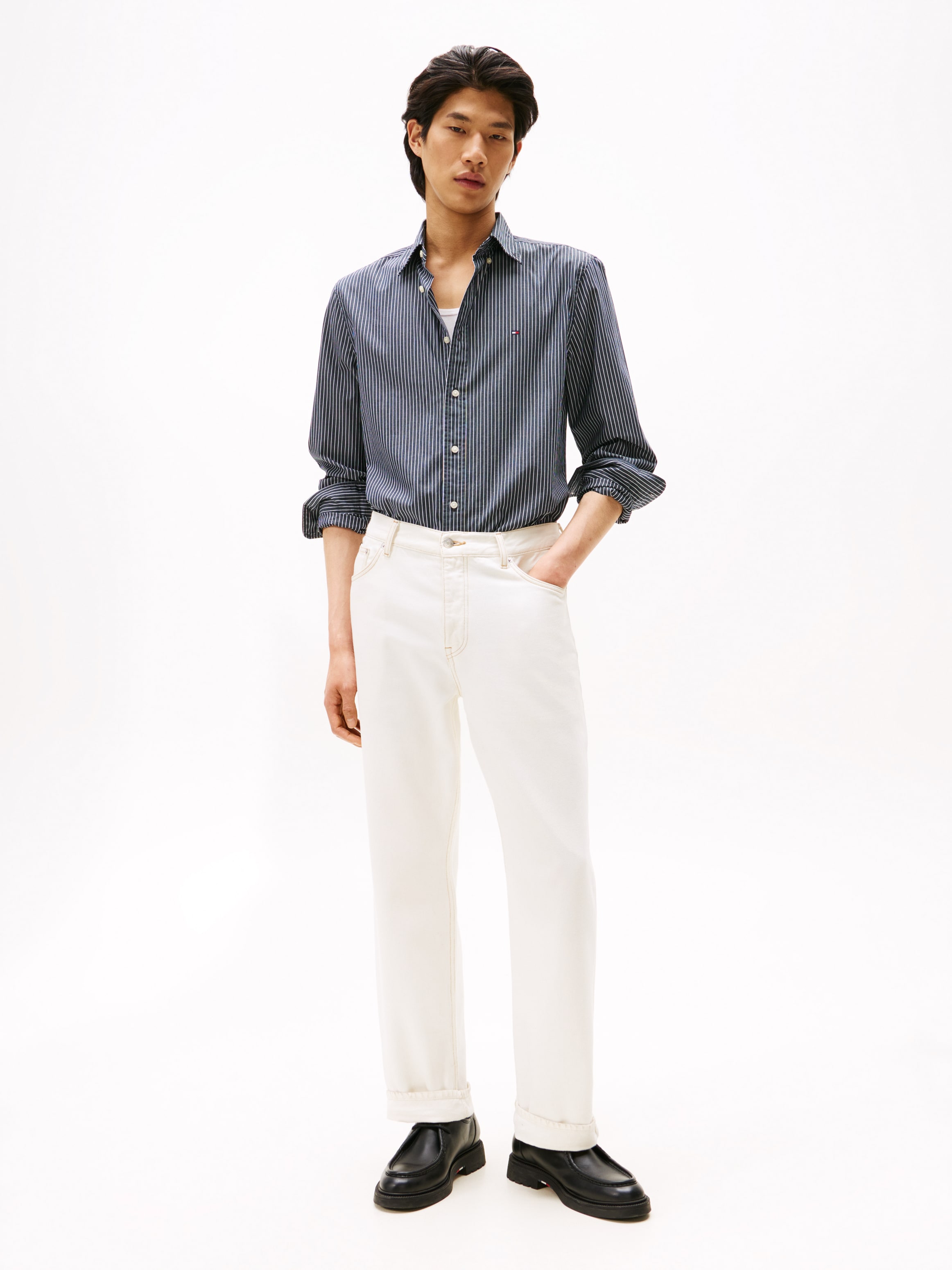 Tommy Hilfiger Langarmhemd »CORE HAIRLINE POPLIN«, regular fit, Button-down-Kragen, fein gestreift