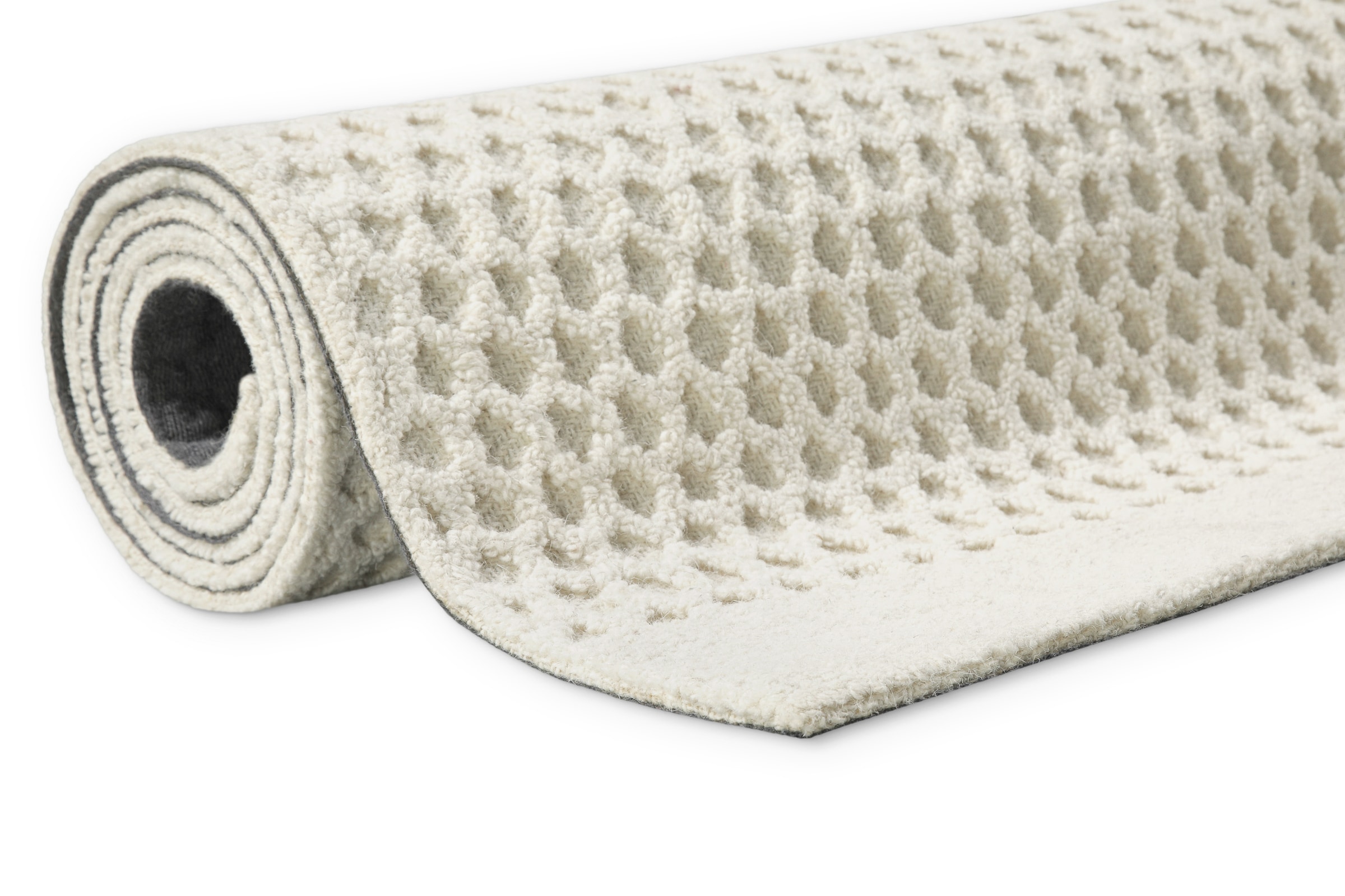 Wecon home Wollteppich »Hamptons THIRTYEIGHT«, rechteckig, 11 mm Höhe, Läufer, Schurwolle, Kurzflor, Wohn- & Schlafzimmer, elegant, Waben