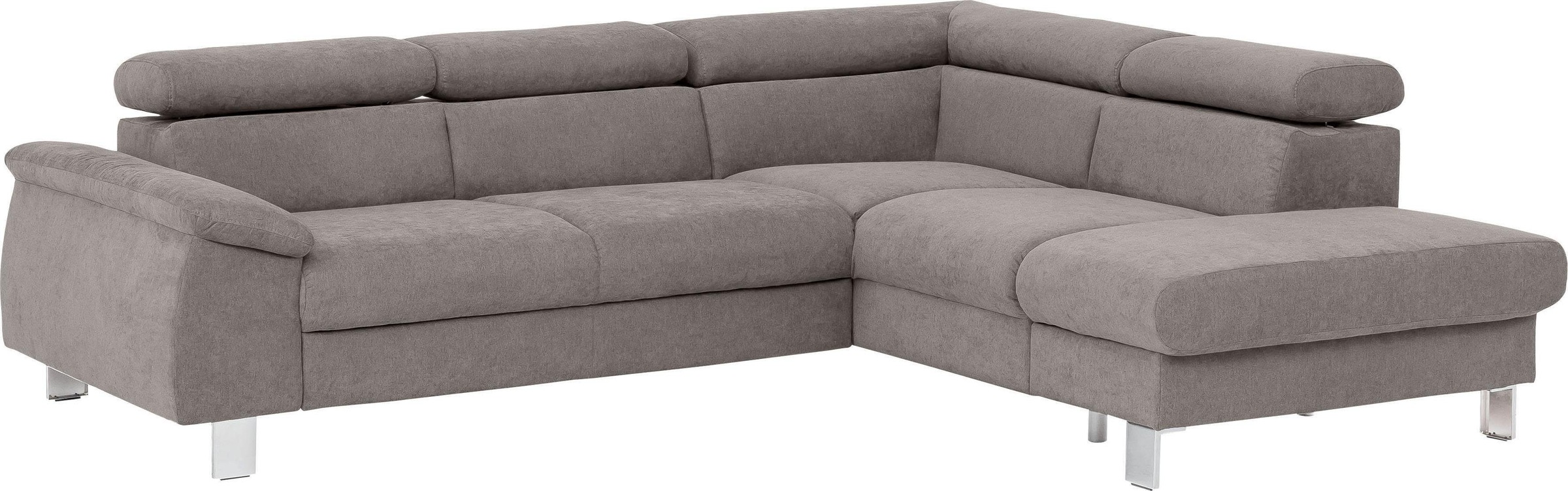 COTTA Polstergarnitur »Komaris L-Form, B: 249 bzw. 100 cm (Set: Ecksofa & Hocker)«, (Set), mit Kopfteilverstellung, optional Bettfunktion, Bettkasten & Licht