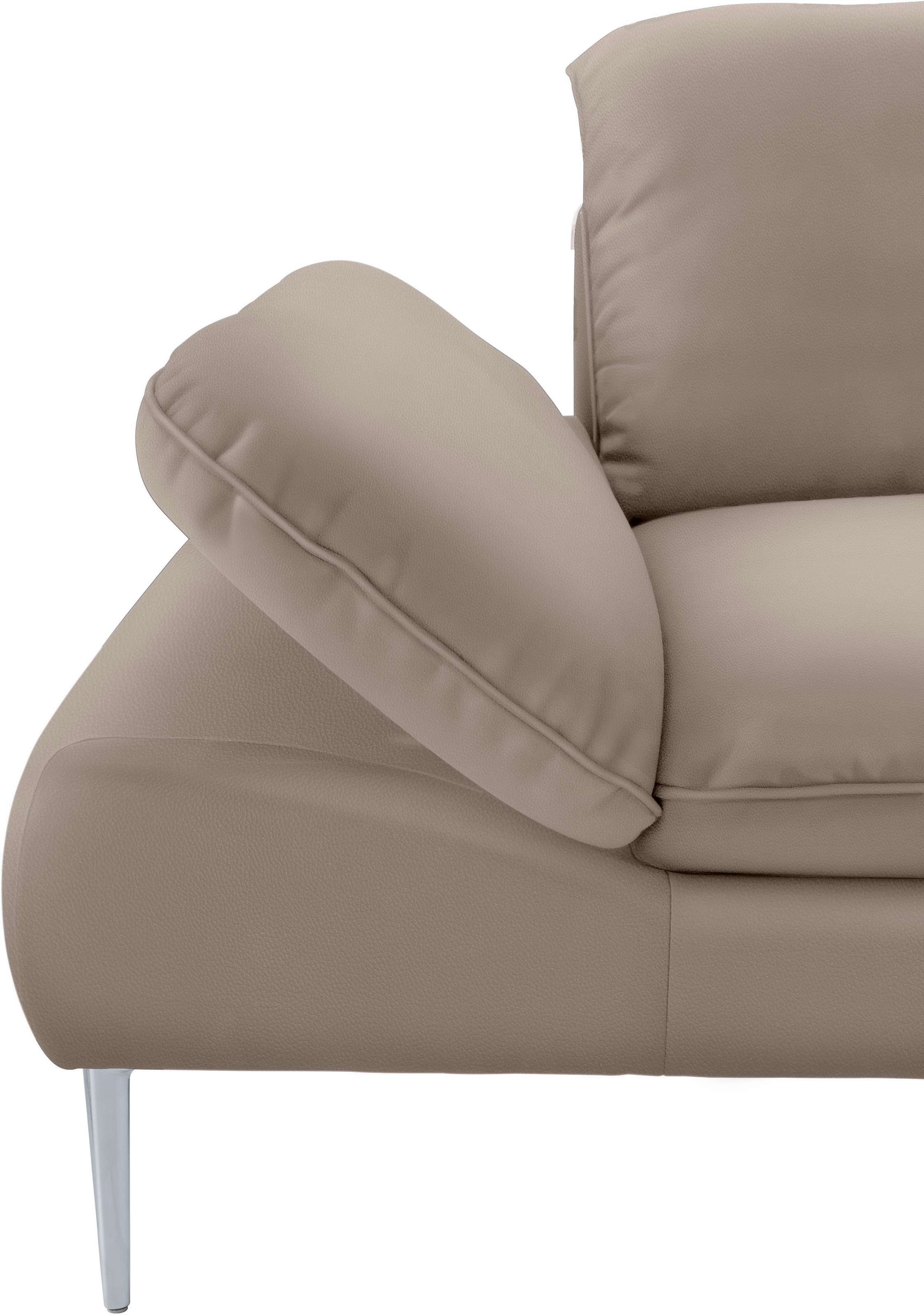 W.SCHILLIG Ecksofa »enjoy&MORE, Designsofa, elegant und bequem, L-Form«, mit Sitztiefenverstellung, Füße silber matt, Breite 310 cm