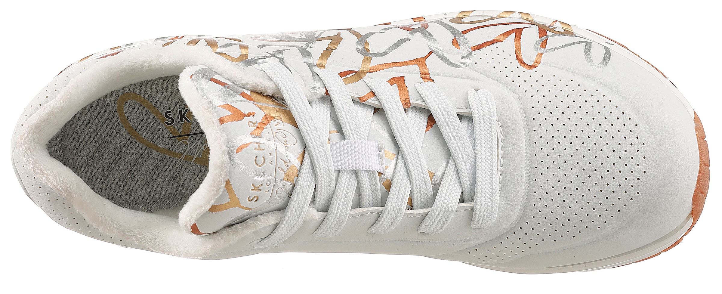 Skechers Sneaker »UNO - METALLIC LOVE«, Freizeitschuh, Halbschuh, Schnürschuh mit trendigen Metallic-Print